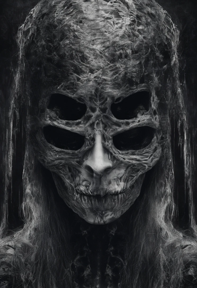 Uma personagem femina com uma mascara de caveira