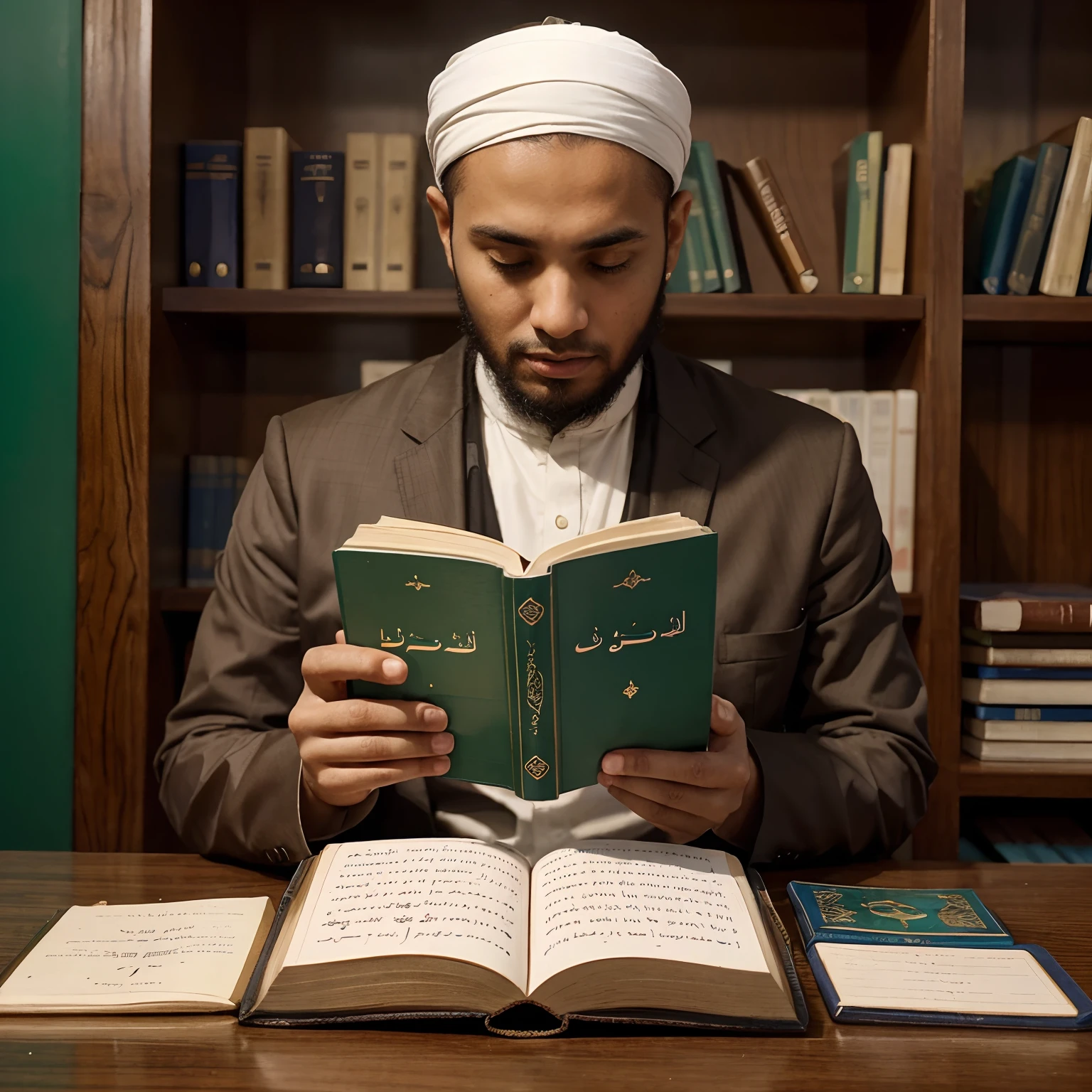 young people during the time of the prophet Ibrahim studied together Muslim Islam Shekh Sufi  sufismeyoung man writes and reads the book of the prophet Ibrahim during the time of the prophet Abraham