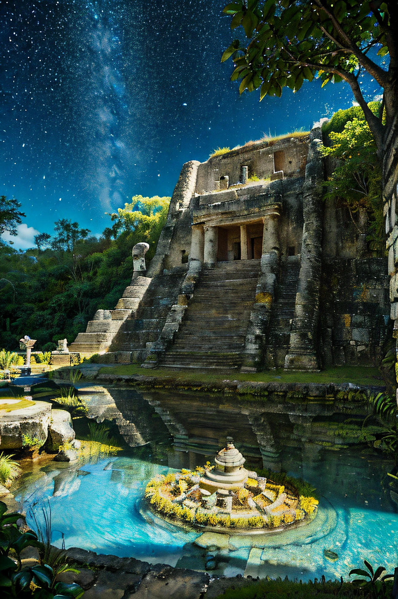 Explore the ancient Mayan civilization through a vibrant and detailed visual representation.