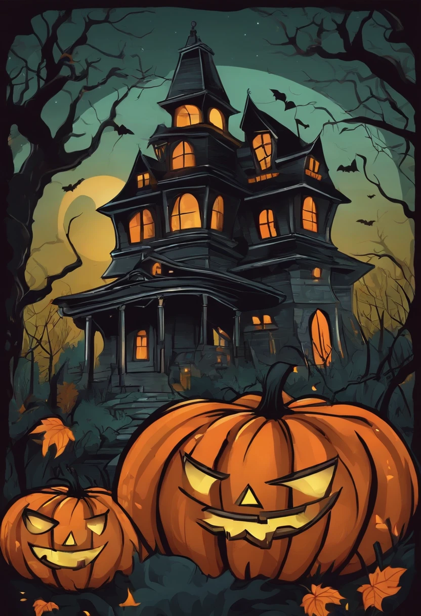 Halloween cartoon version of the card