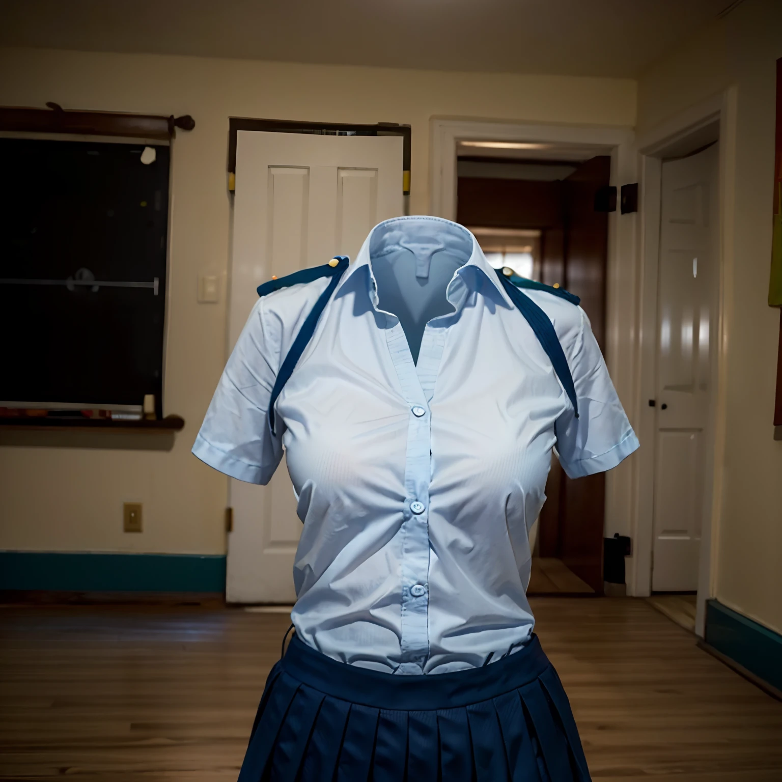 (school uniform:1.27), ((invisible, no humans:1.5, headless:1.5, handless, legless:1.5)), cute big breasts, (close-up to breast), in closet, hagakure toru,
(8k, RAW photo, best quality, masterpiece:1.2), (realistic, photo-realistic:1.37),photon mapping, radiosity, ((Hasselblad photography)), physically-based rendering,
