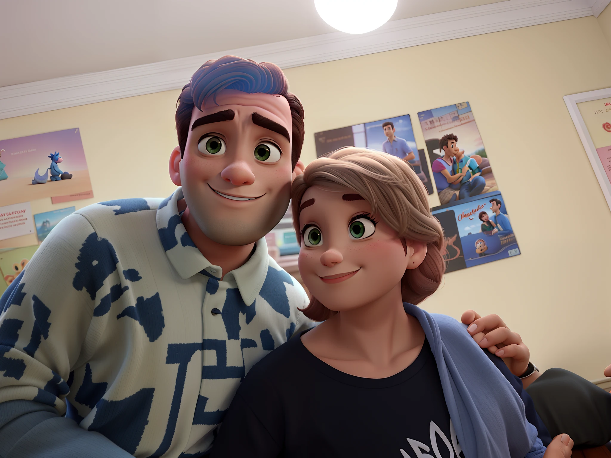 romantic couple, igual aos filmes Disney Pixar