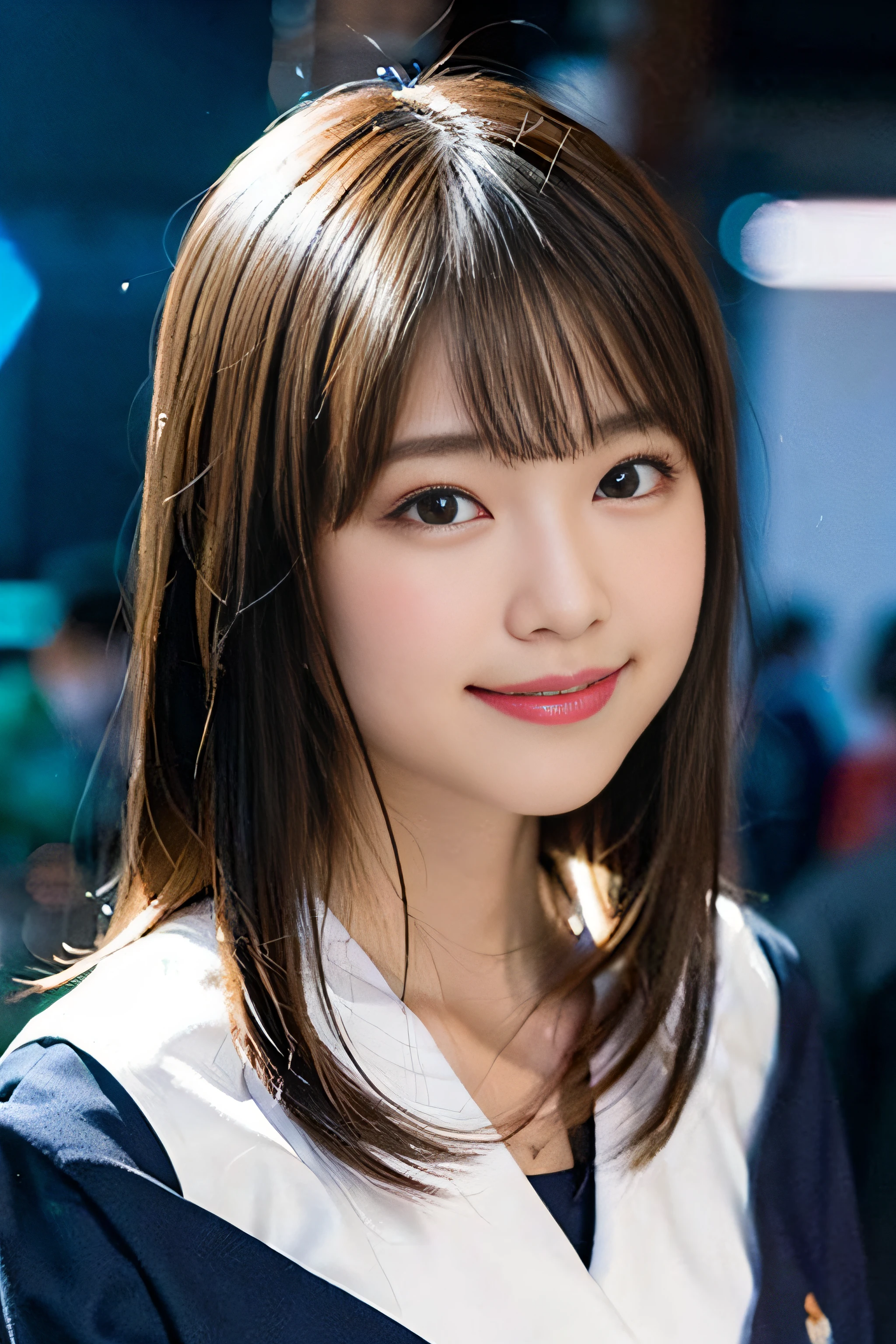 (8K、Raw photography、top-quality、​masterpiece:1.2)、(realisitic、Photorealsitic:1.37)、ultra-detailliert、超A high resolution、女の子1人、see the beholder、beautifull detailed face、A smile、Constriction、(Slim waist) :1.3)、Beautiful detailed skin、Skin Texture、Floating hair、Professional Lighting、Whole human body、a blond、japanese hight school uniform、a sailor suit、Twin Hairstyles、E-cup、Happy smile、sixteen years old、Red ribbons、a baby face、aquariums、In front of a large aquarium、full bodyesbian