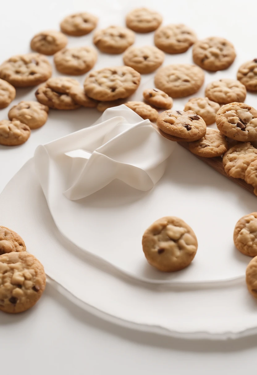 Give me one,Cookies or cookies burst open,Very impactful figure,Pure white background,Realistic and delicate