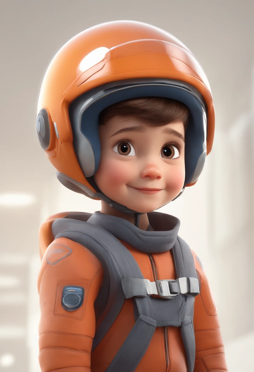 a happy cute standing short hair, vestindo uma fantasia espacial, , fundo branco, barnet, Tom, Estilo Pixar, ....3d, desenhos animados, rosto detalhado, asymmetrical 16k