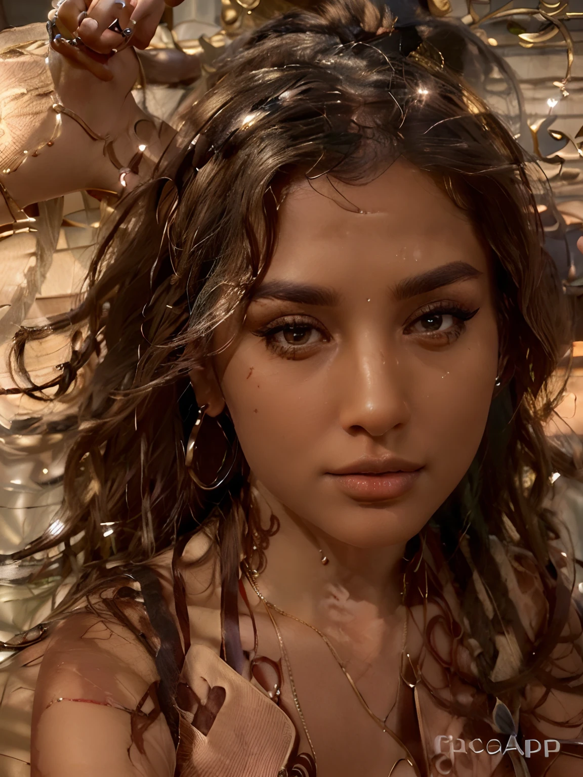(best quality,4k,8k,highres,masterpiece:1.2),ultra-detailed,(realistic,photorealistic,photo-realistic:1.37),Indian woman,full body naked,long black hair,hairy,beautiful detailed eyes,beautiful detailed lips,extremely detailed eyes and face,long eyelashes,full body close up,nice tits,dark,full body close up,Indian woman's graceful and confident pose,bronze skin,traditional Indian jewelry adorning her body,traditional henna tattoos on her hands and feet,ornate nose ring and earrings,exquisite body contours highlighted by subtle shadow and soft lighting,rich and vibrant colors