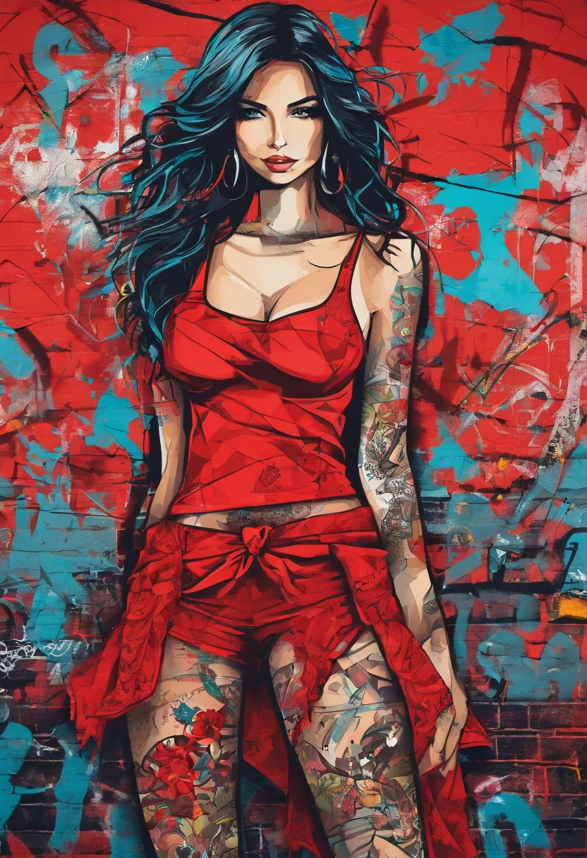 girl , Sexy red lace underwear