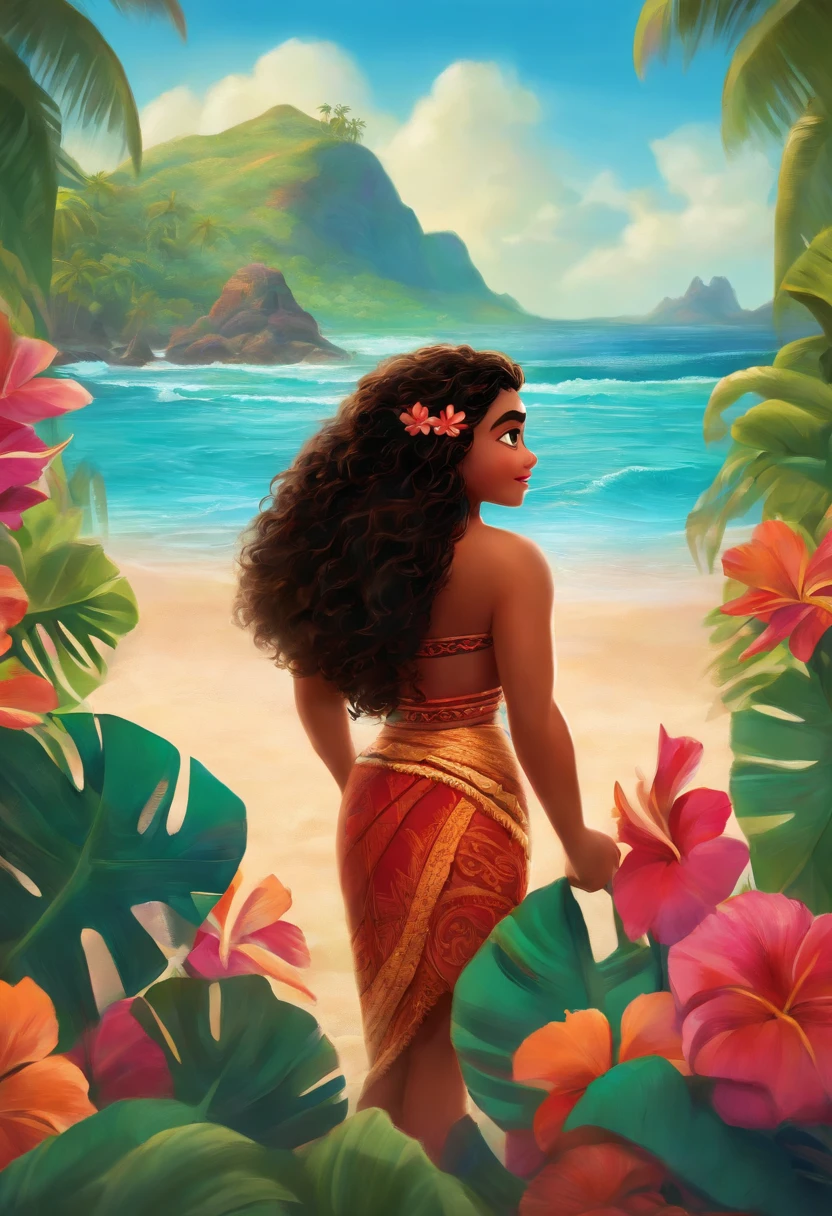 Moana naked bending over looking back round ass