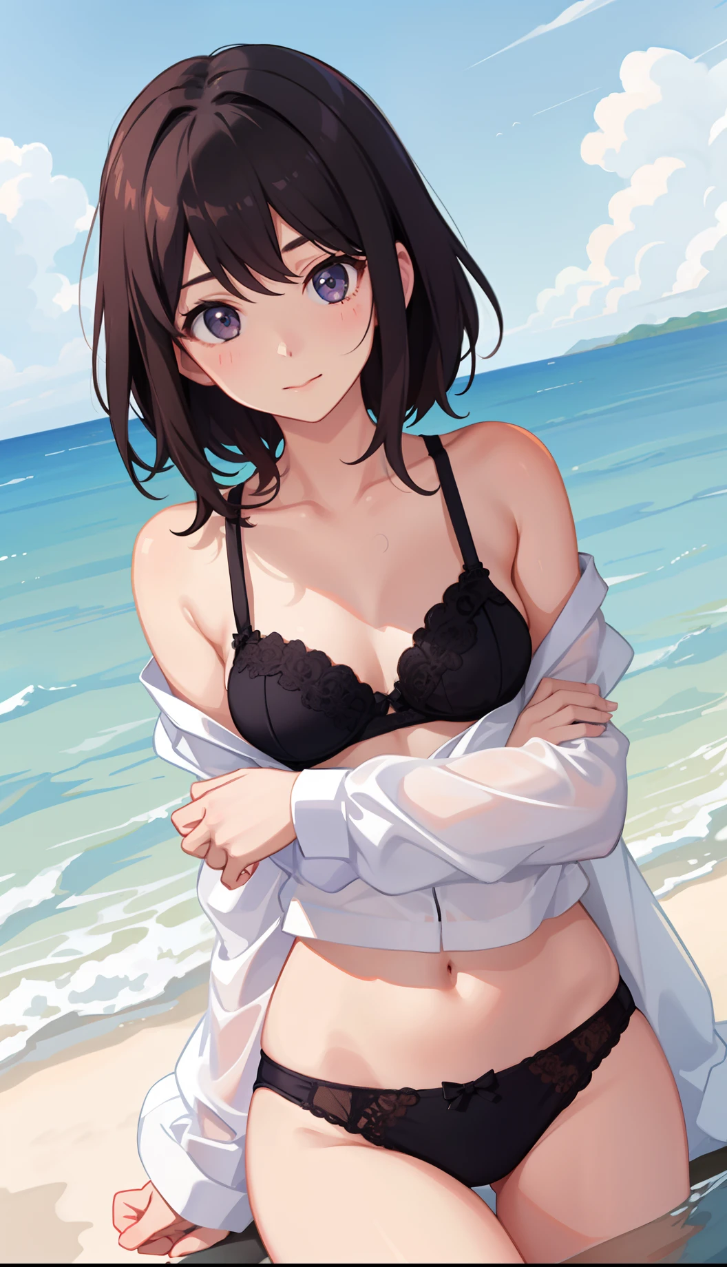 1girl in、AS-Adult、Underwear、Cute underwear、Upper body portrait、