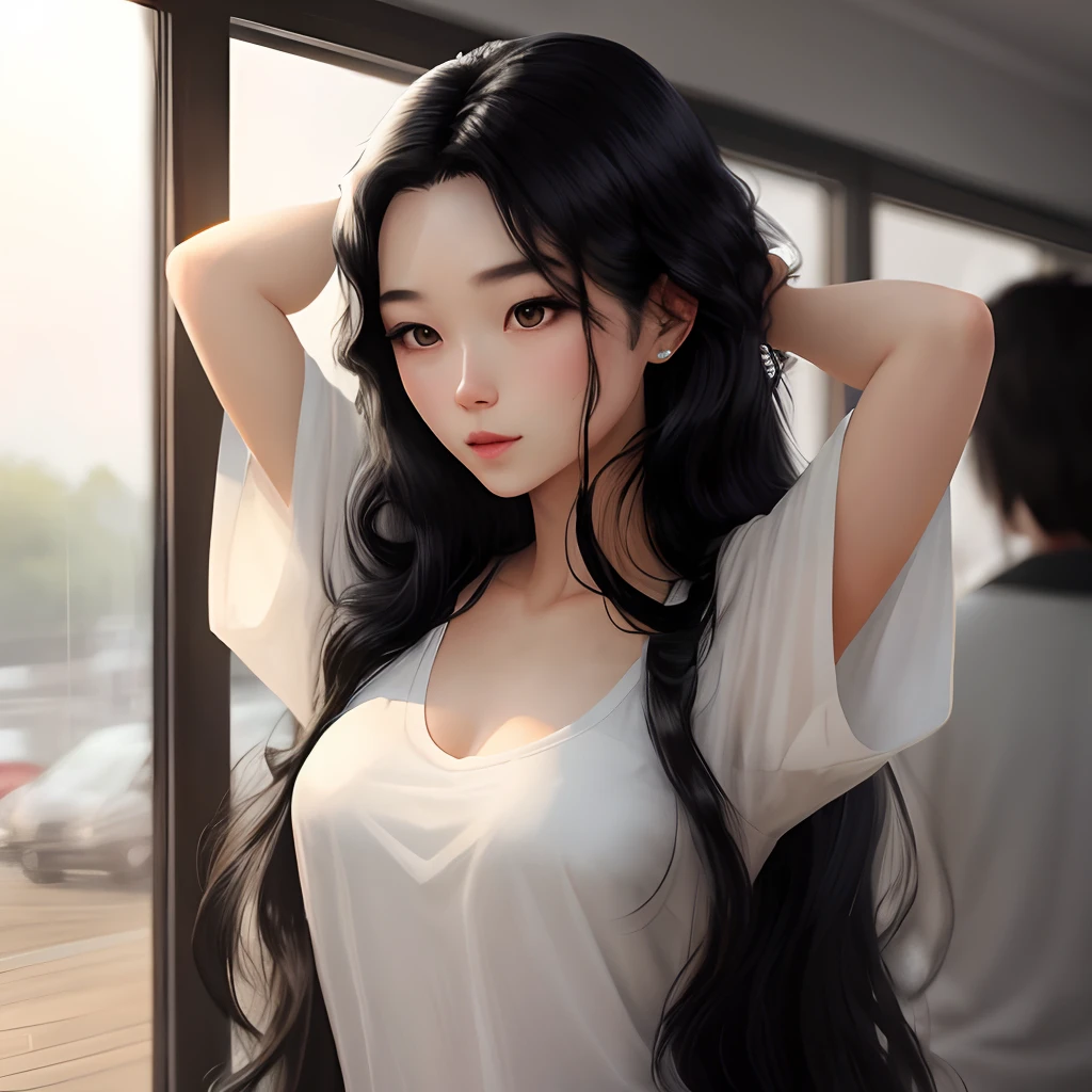 Long black hair