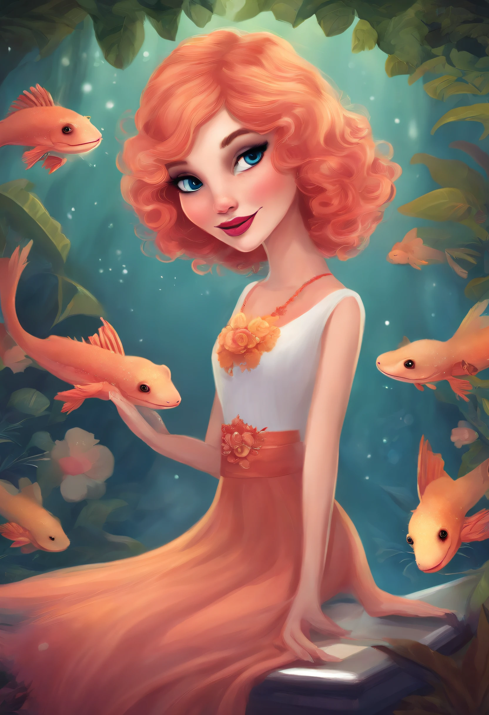 Create an animated art scene where an axolotl dresses up as Taylor Swift and performs in an exciting concert. Use an animation style that highlights the axolotl's expressiveness and charisma, as well as the energy of the concert. Let art come to life and celebrate the fusion of music and creativity!