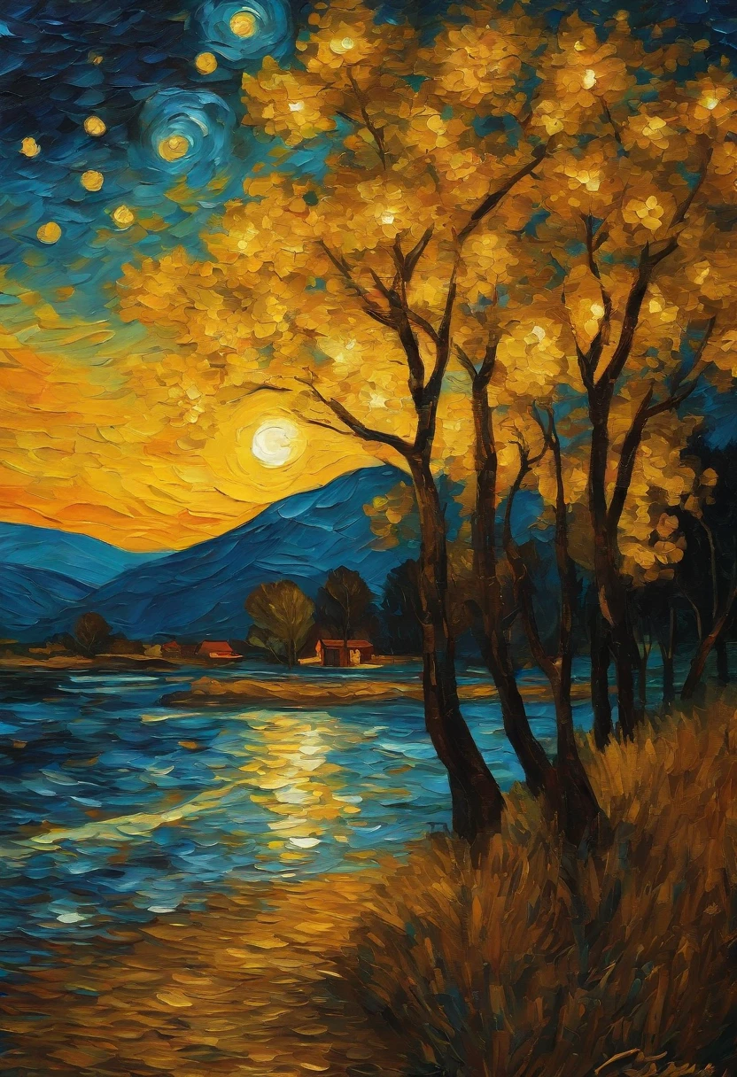 Make a version of van gogh girrasois with good quality, estilo noite estrelada de van gogh