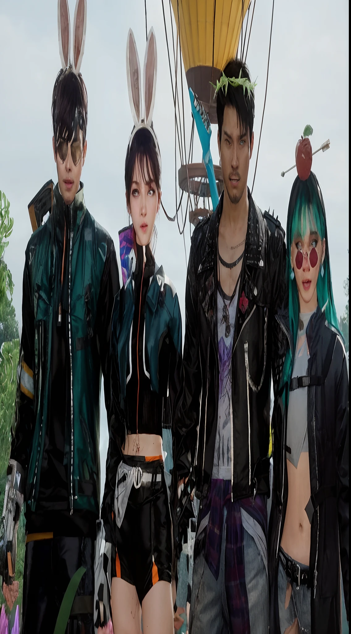 Above it is entitled Jeff Nisa BangRiz Mumski, all around it is filled with zombies running towards them in dark weather full of lightning which is really realistic