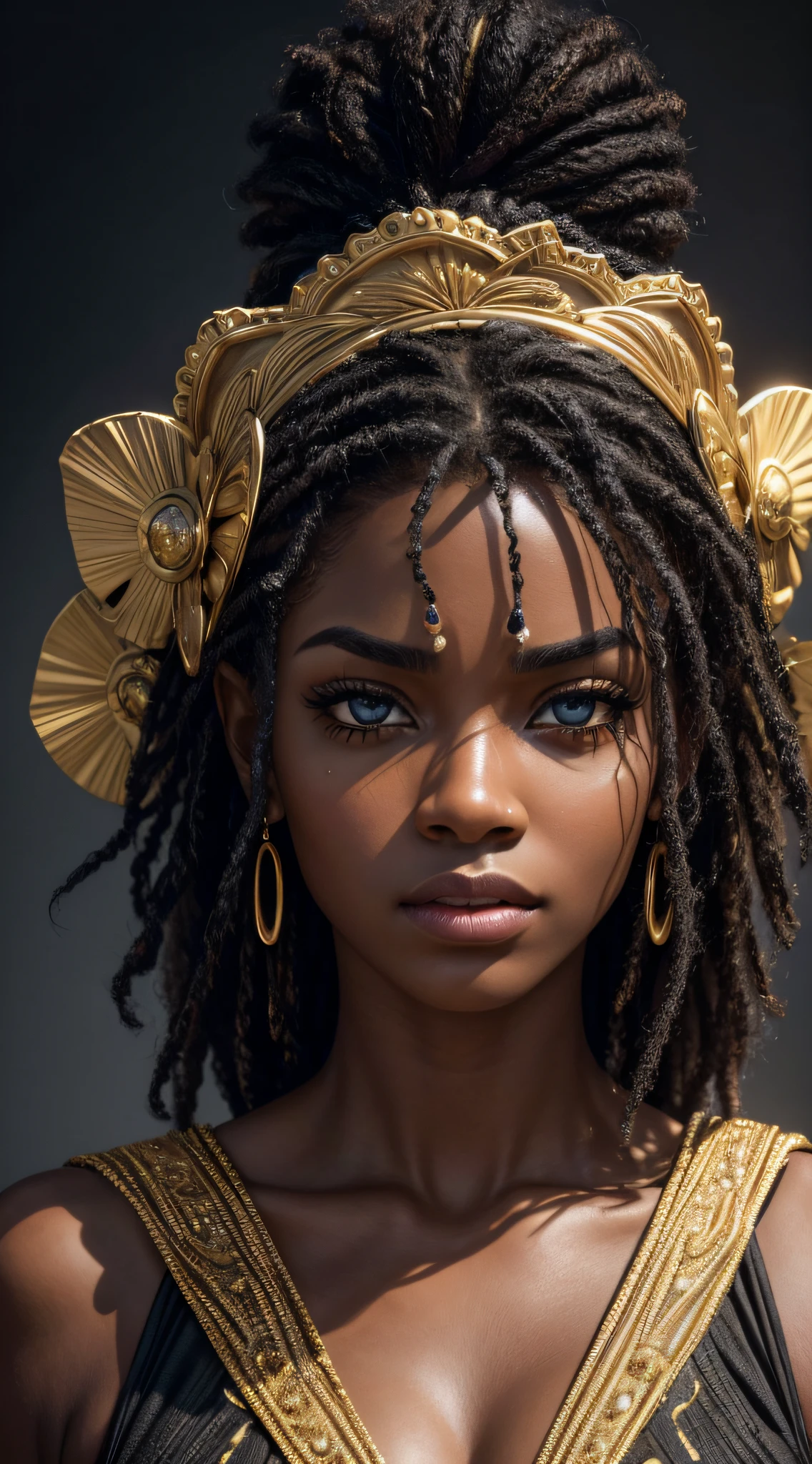 (best quality,4k,8k,highres,masterpiece:1.2),ultra-detailed,(realistic,photorealistic,photo-realistic:1.37),portraits,black individuals,diverse expressions,intense gazes,piercing eyes,unique,eyes full of emotions,different expressions,everyone's own story,vibrant personalities,striking features,varied skin tones,beautiful faces,colored contact lenses,facial expressions with depth,eye contact,wisdom in their eyes,confidence in their gaze,a powerful presence,strong personalities,individuality shines through,resilience,strength,unity,determination,fierce strength,incredible diversity,unique beauty,human connection,colorful backgrounds,dynamic composition,rich textures,authentic representation,lifelike portrayals,vivid colors,soft lighting,subtle shadows,contrasting colors,warm tones,deep contrast,bold and dramatic, intense atmosphere,emotional impact