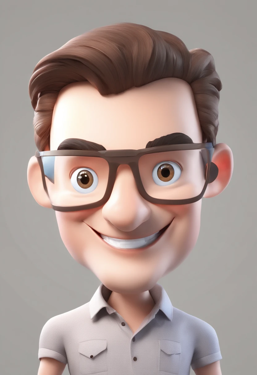 Smiling Man Illustration, sorriso insano, Homem de pele marrom com um sorriso gigante, happily smiling at the camera, sorriso atrevido, he's smiling, sorriso muito grande, Macho sorridente, foto de perfil headshot, rindo sorriso enorme, desenhando no estilo de Arte 3D, c4d, fundo de cor branco puro, estilo disney, estilo pixar render ilustracao Super Detalhe, 8k