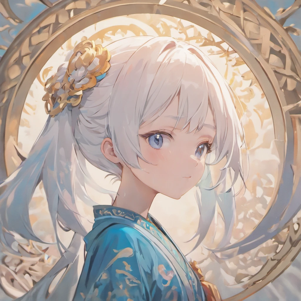 (White background:1.4),(Silhouette of a boy's head, Eyes closed, Long white hair, Oriental elements)，(Chinese illustration:1.3，paper art:1.3, Quilted paper art:1.2),( reasonable design, Clear lines, High sharpness,Best quality, Very detailed, Masterpiece, movie light effect, 4K ) ,blue color eyes