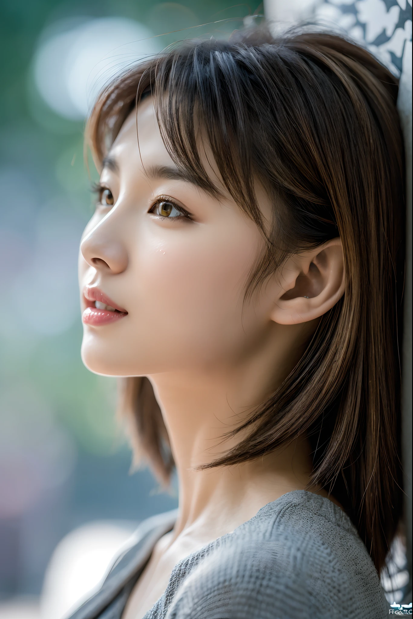 A huge wild gray wolf and a beautiful Asian girl (Masterpiece: 1.5) (Photorealistic: 1.1) (Bokeh) (Best quality) (Detailed skin texture, pores, Hair: 1.1) (Intricate) (8K) (hdr) (the wallpaper) (Cinematic lighting) (Sharp focus )