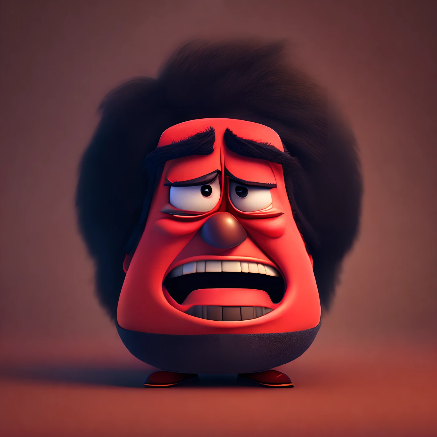 Pixar style, angry expression