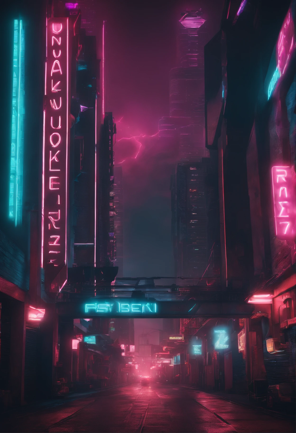 "Create a font that feels like it's from a cyberpunk world, with sleek lines and a hint of neon."