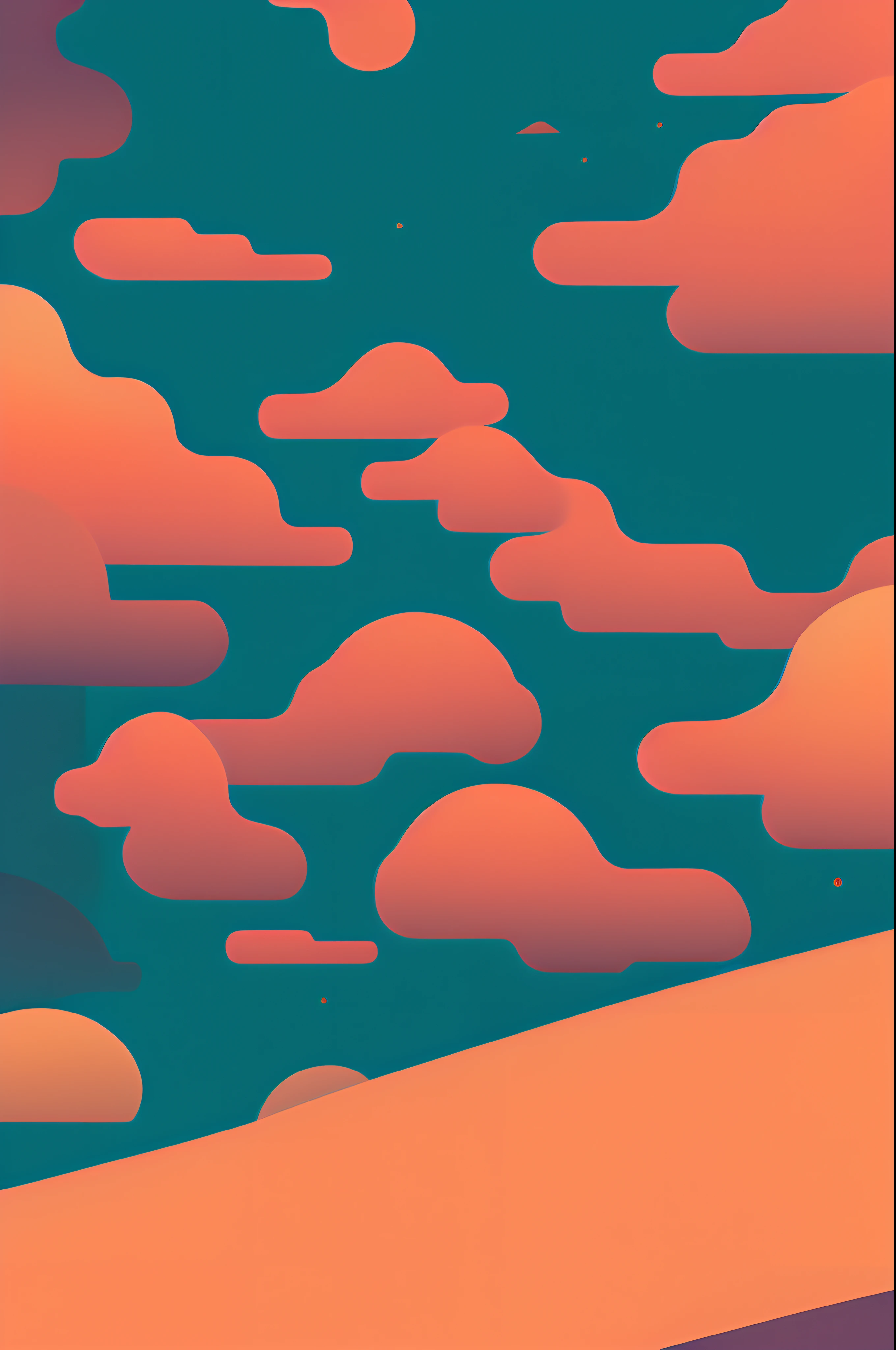 Chinese New Year's Day，Chinese landscape, abstract paintings, Zen, Amy Sol style, With a cover art of light abstraction, Simple vector art, Contemporary Chinese art, Gradient of color, Soft color palette, layered forms, Whimsical animation, The style is ethereal and abstract