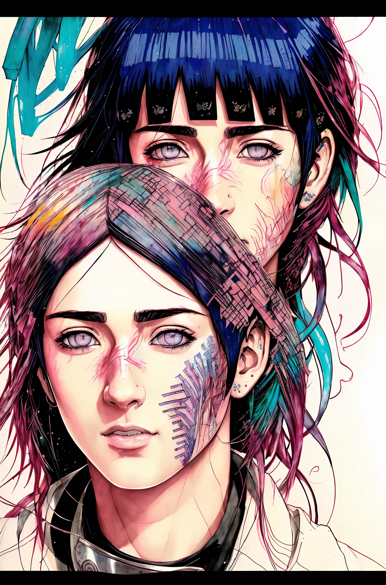 Hinata Hyuga, centrada, visual chave, intrincado, altamente detalhado, breathtaking beauty, lineart preciso, vibrante, Comprehensive cinematic, Carne Griffiths, Conrad Roset, (o retrato mais bonito do mundo:1.5)