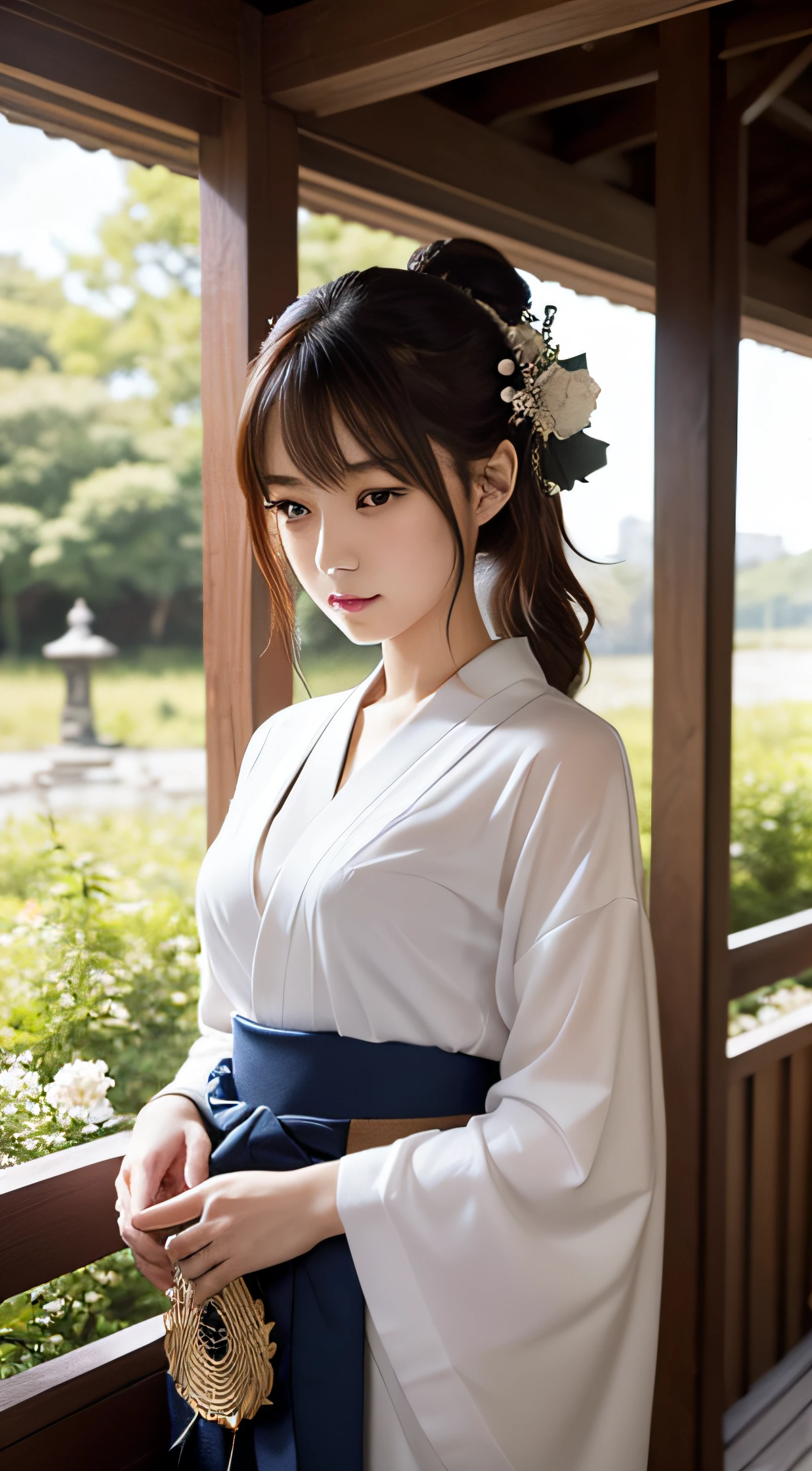 (1girl in:1.3),Solo,__body-parts__,, Official art, Unity 8k壁纸, ultra-detailliert, Beautiful and aesthetic, Beautiful, masutepiece, Best Quality,Fantastic atmosphere, Calming Palette, tranquil mood, Soft shading,, shrine maiden, Charmspell, Amulet familiar, shrine maiden duties,