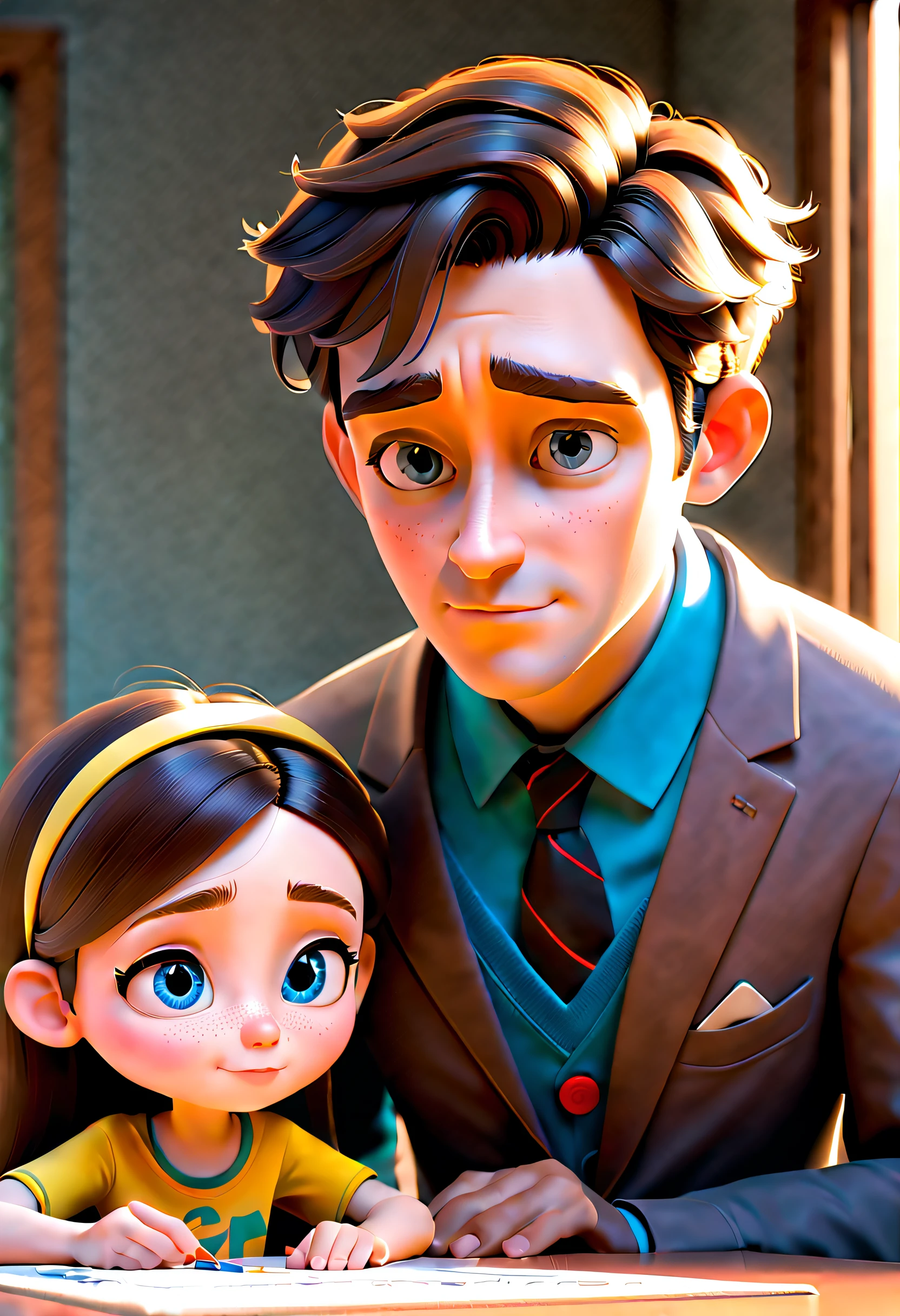 Masterpiece、top-quality、Photorealsitic、A hyper-realistic、Pixar style、Paternity