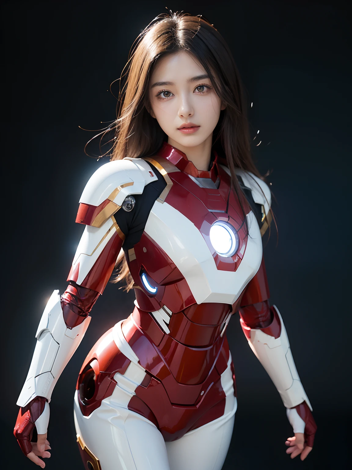 (((Ultra-sharp resolution))), ((Top Quority))), Bishoujo Iron Man Armor Suit Mecha Nice Body and Face, (((cowboy shots)))