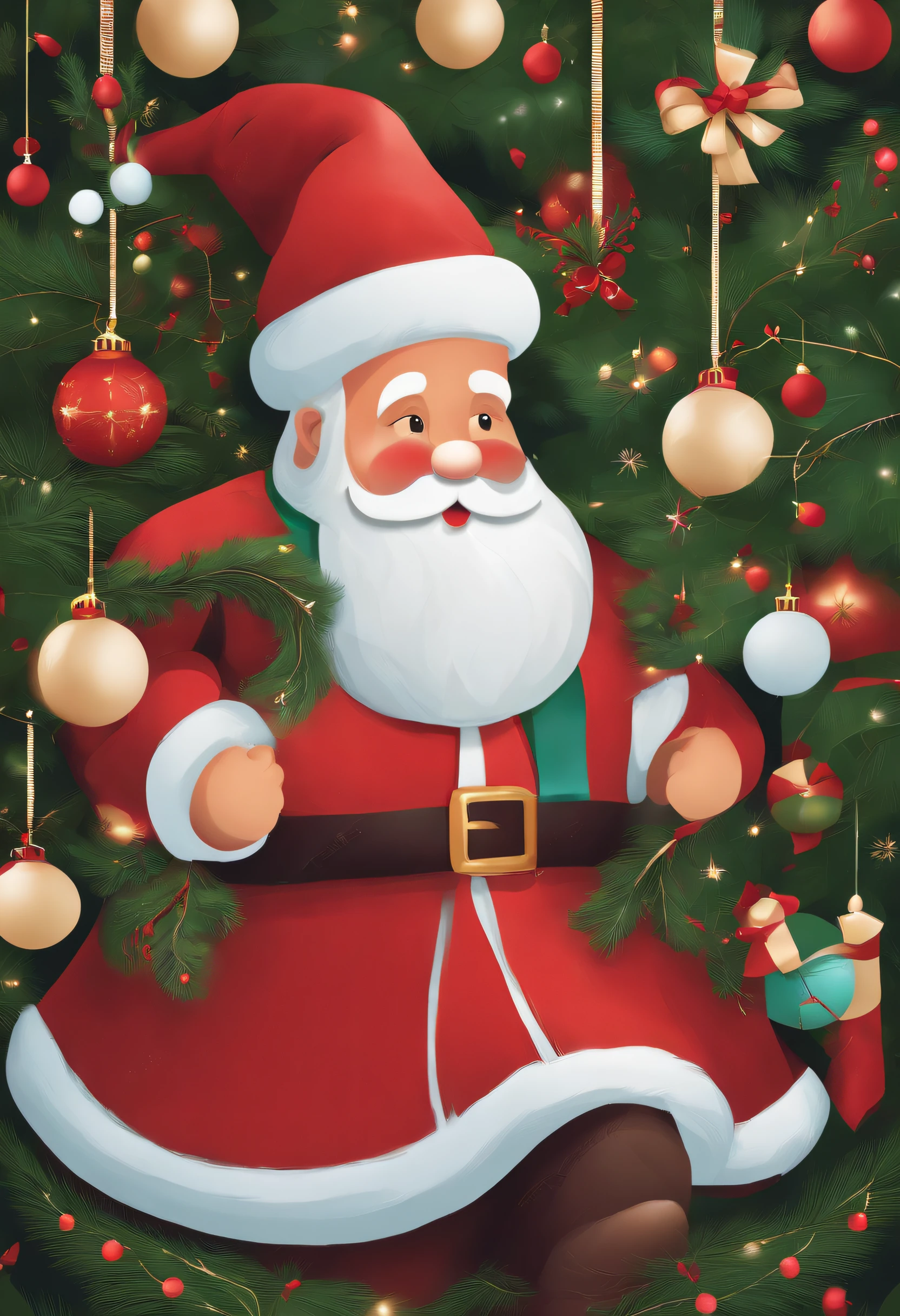 Simple flat Santa Claus