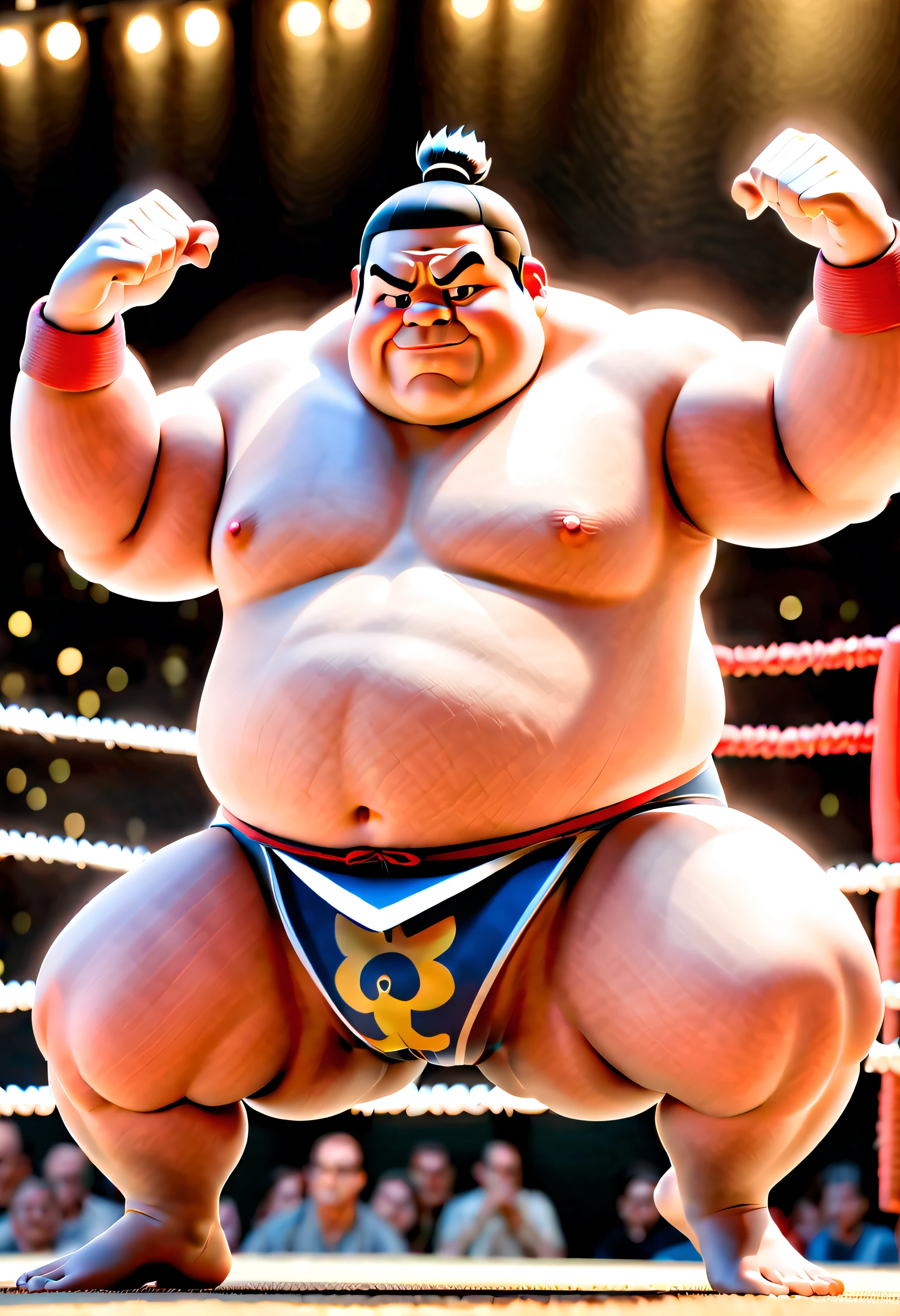 Masterpiece、top-quality、Photorealsitic、A hyper-realistic、Pixar style、Male sumo wrestler