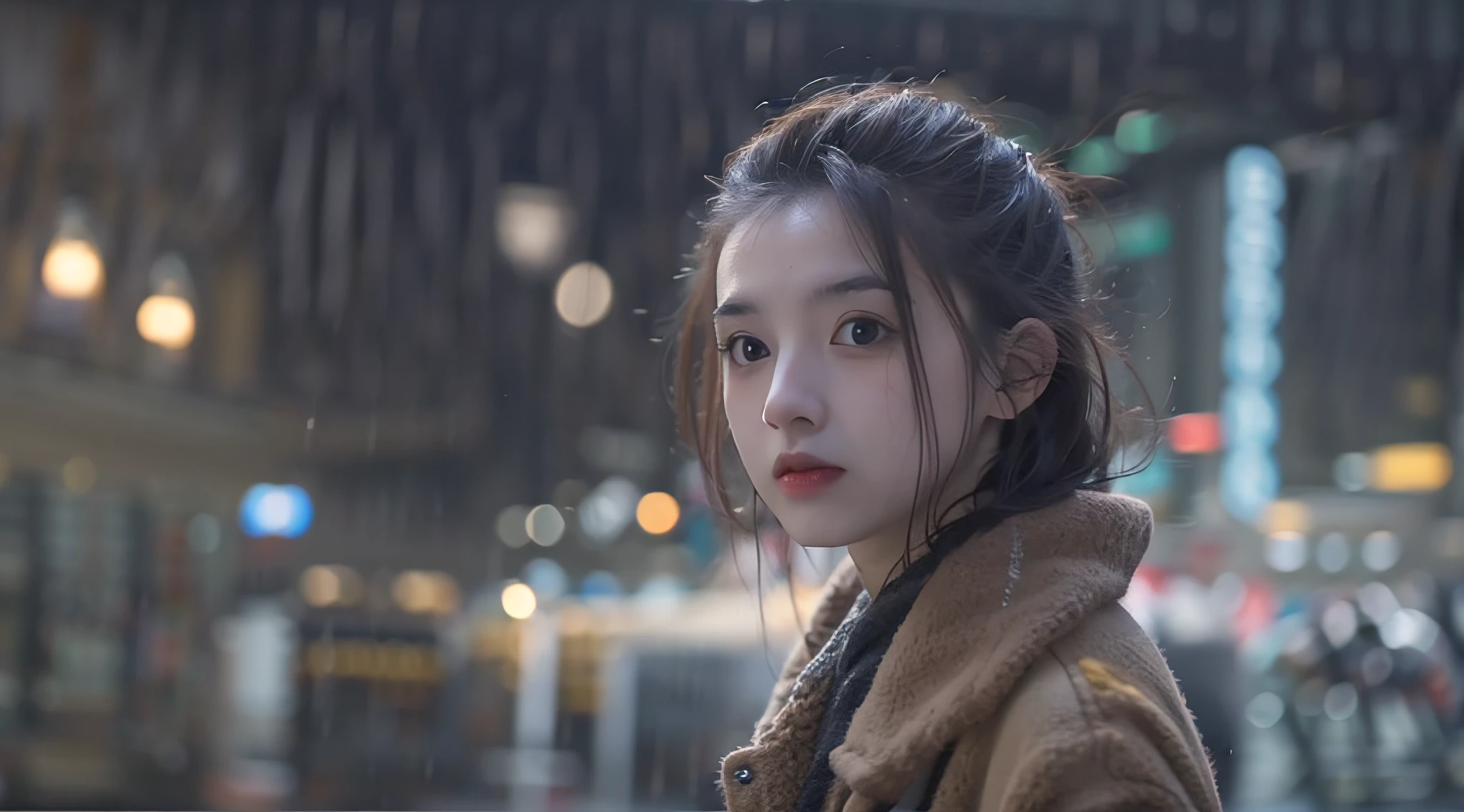 mix4,(8k, RAW photo, best quality, master:1.2), (realistic, photo-realistic:1.37),1girl,cute,cityscape,night,rain,wet,professional lighting,photon mapping,radiosity,physically-based rendering ,