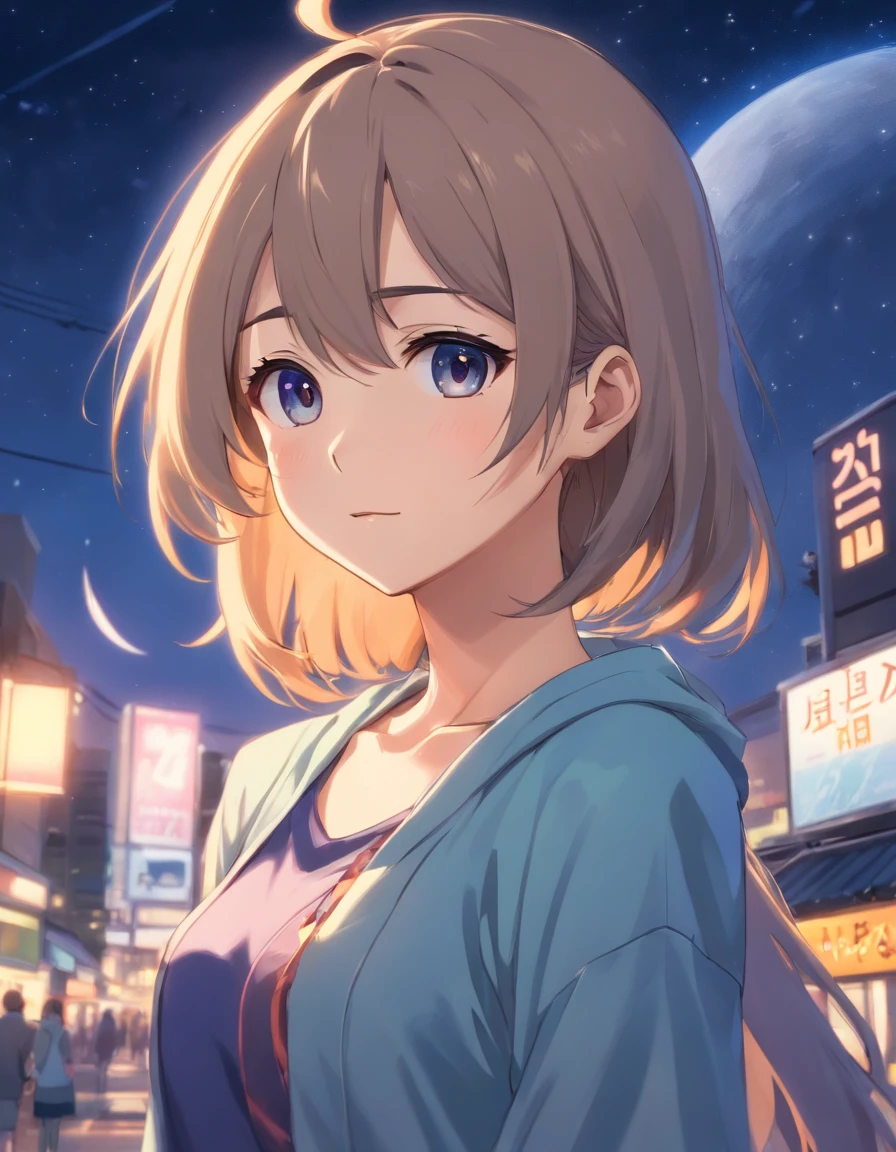 chica anime con el pelo largo y gris y una media luna y un gusano en su cabeza, Anime Moe Artstyle, Imagen de perfil de Discord, Chica anime con pelo largo, linda cara de anime, (Chica anime), Linda cara de anime natural, Anime visual de una chica linda, Shikamimi, Cara de chica de anime extremadamente linda, Cara de Ahegao, en un estilo anime, high quality anime artstyle. Add a few tears to your eyes, imagen de cuerpo completo en ropa interior