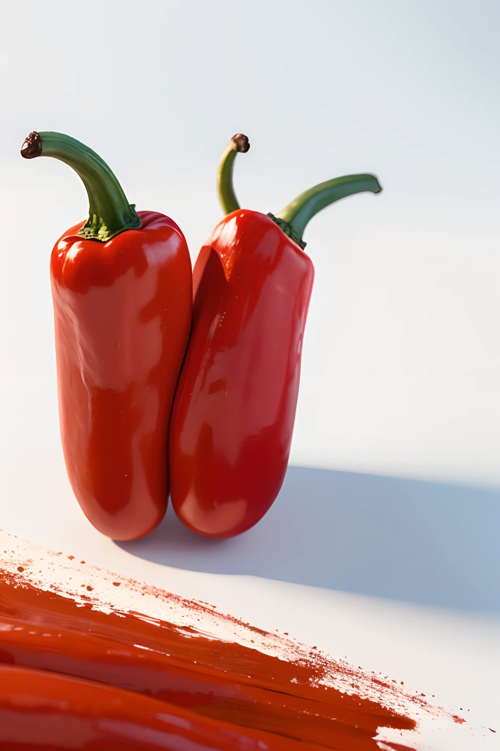 A painting,Painted a chili pepper,white backgrounid,Style 3D cartoon