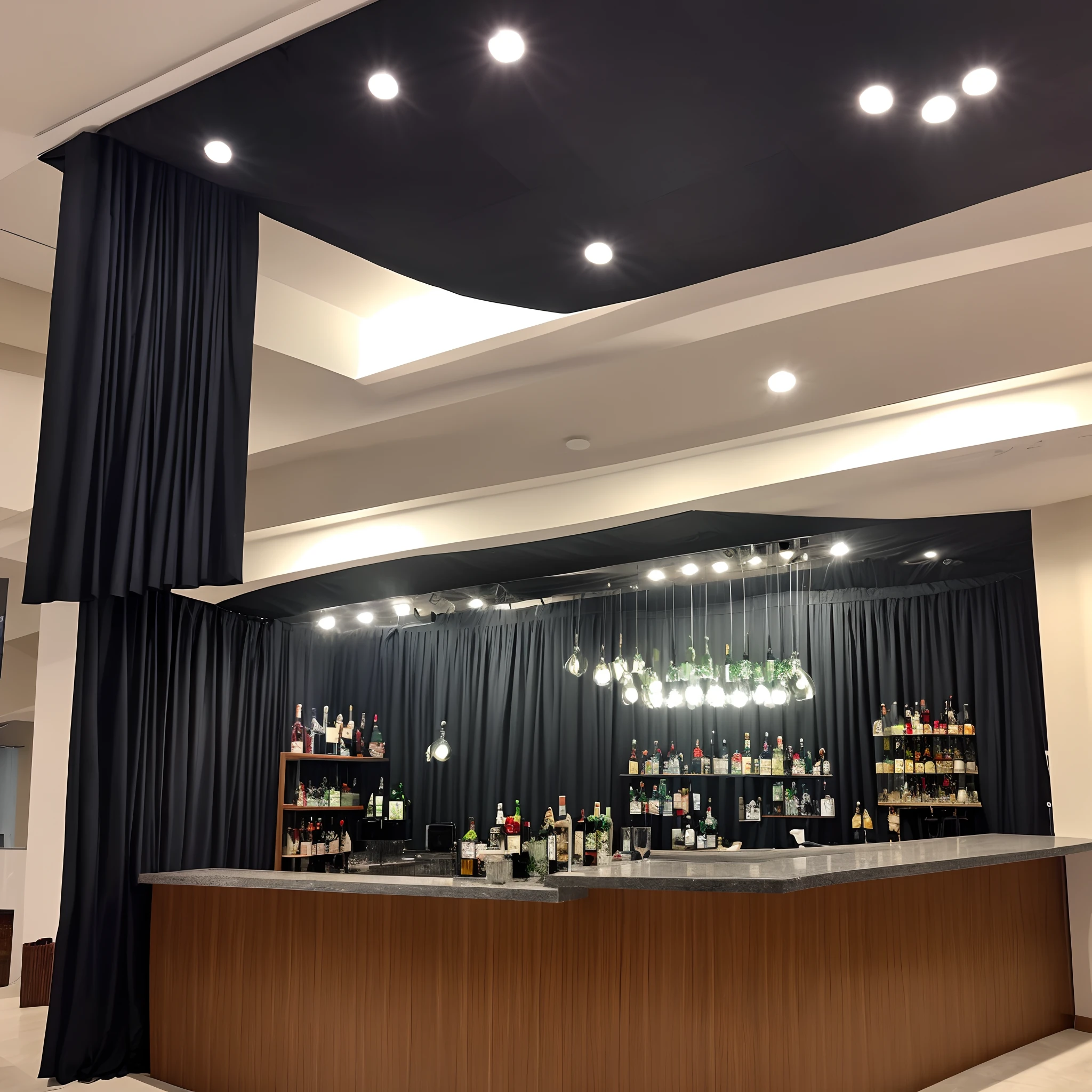 1. Registration Counter 
2. Room cover with whole black curtain as check in point or chill area  
3. Kitchen 
4. alternative stage - middle of the wall and Screen size 5”F (H) x 48”F (W) , bottom part cover with furniture 
5. Main stage with Screen size 8”F (H)  x 48”F (W) , need lighting effect 
6. Bar counter
7. Control Centre 
8. Other wall - cover with black curtain or painting
9. Event Hall 
10. Fine dining