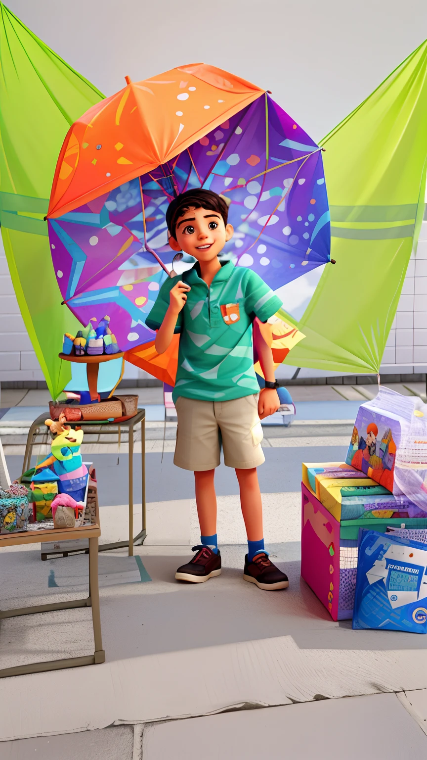 There's a boy standing in front of a colorful kite, by Amelia Peláez, caio santos, Asher Duran, Artem, lucas graziano, Directed by: David Ruby, Directed by: Juliette Wytsman, daniel mirante, andrea rocha, Directed by: Nandor Soldier, 😃😀😄☺🙃😉😗, Meninas Hasan, album photo
