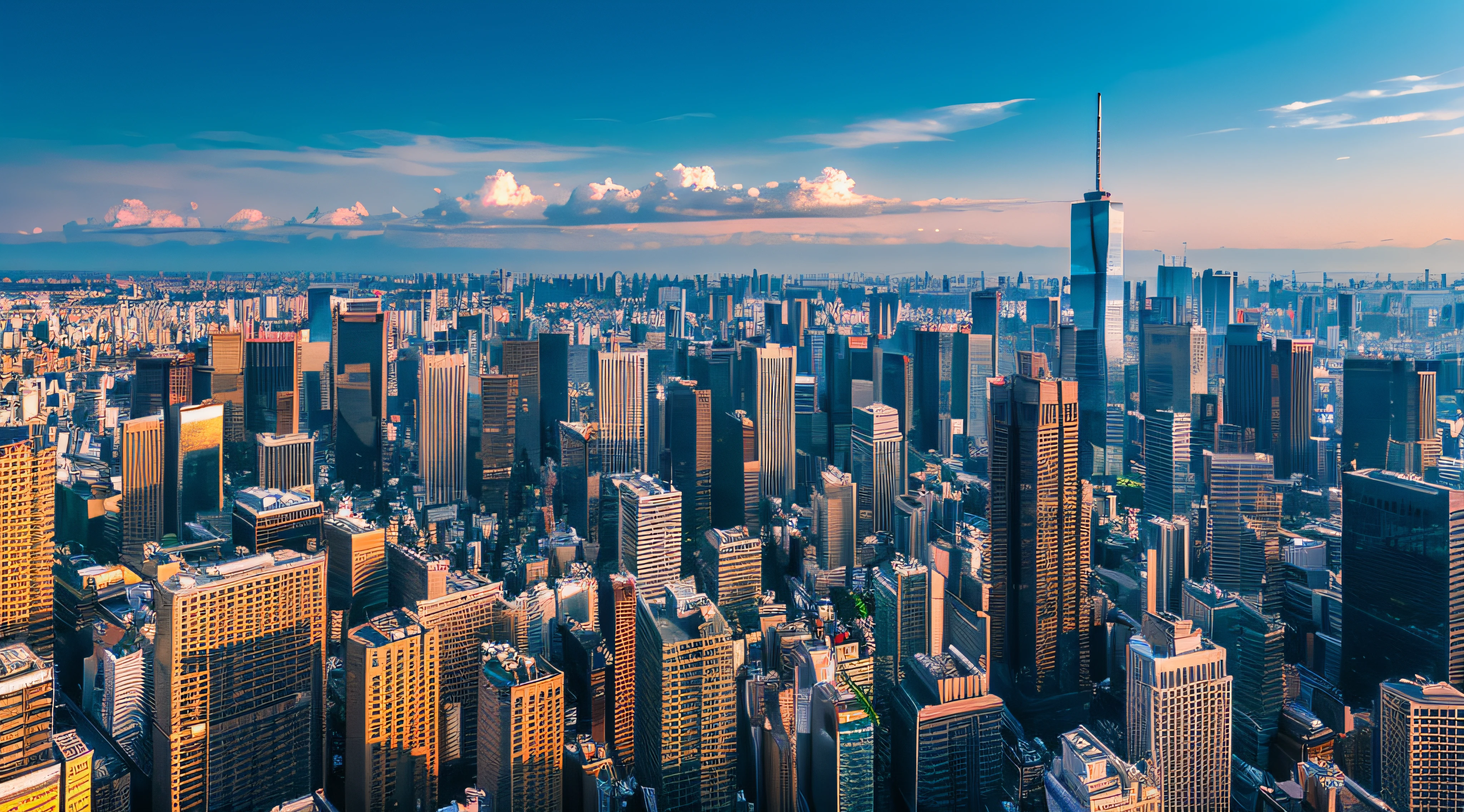 tokyo scenery, Buildings, Buildings lined up, Aerial view, Scenery seen from the sky, Wide sky, Distant landscape, a picture, Ultra-Wide Angle, 4K
