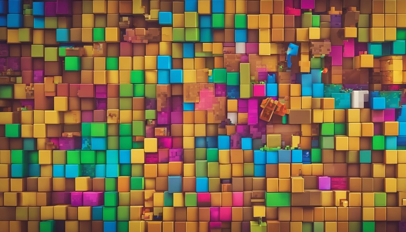 Photo wallpaper - 3D Minecraft block