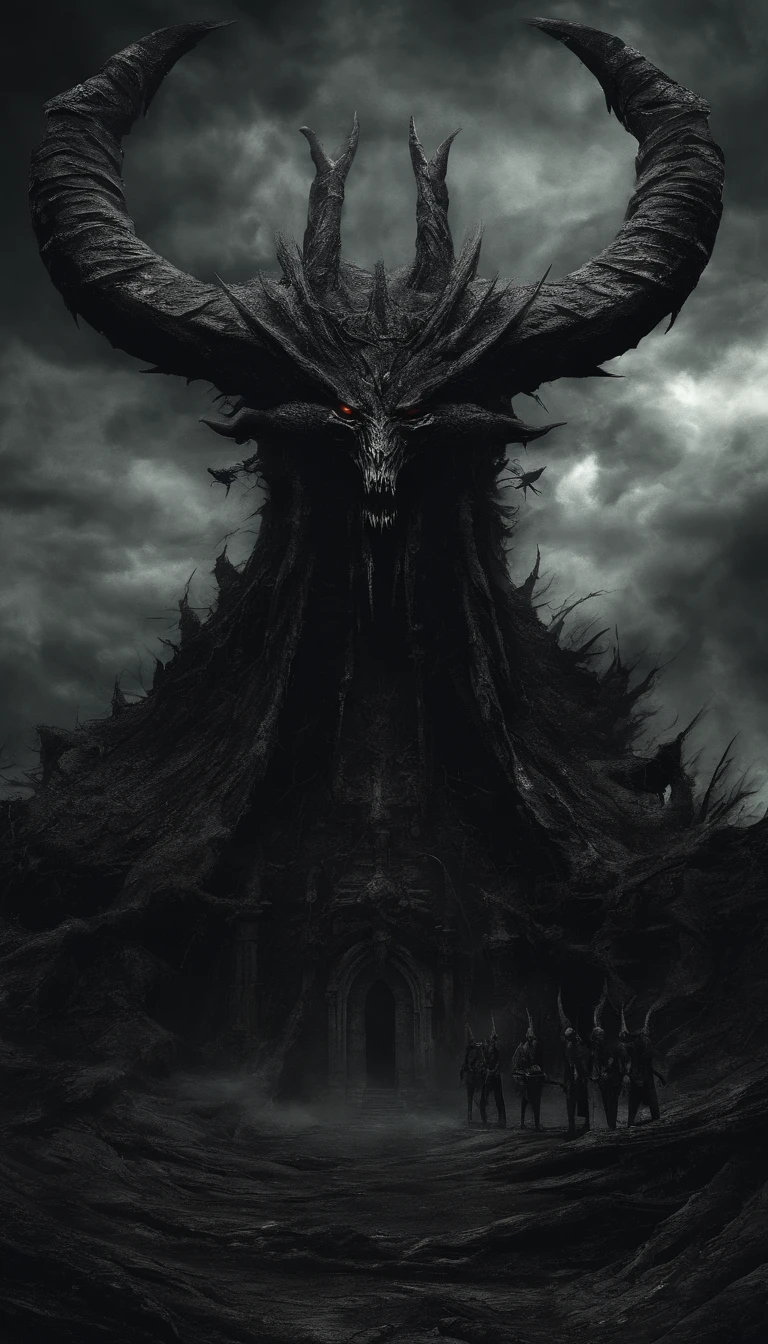 (best quality,highres:1.2),(dark,menacing:1.1),(sinister:1.1),(devil,satan,lucifer:1.1),(demonic:1.1),(ominous,foreboding:1.1),(powerful figure:1.1),(red glowing eyes,sharp teeth:1.1),(black wings,thick,tattered:1.1),(hellish landscape:1.1),(fire,brimstone:1.1),(threatening atmosphere:1.1),(dark shadows,menacing presence:1.1),(ominous clouds,stormy sky:1.1),(gloomy,haunting mood:1.1),(ominous aura,evil energy:1.1),(dark aura,smoke:1.1),(intense heat,blazing flames:1.1),(surreal,nightmarish vision:1.1),(foretelling apocalypse:1.1),(twisted horns,fiery crown:1.1),(ominous whispers,evil laughter:1.1),(screams of torment,echoing cries:1.1),(ominous symbols,ancient runes:1.1),(mystical artifacts,dark artifacts:1.1),(infernal ritual,ritualistic sacrifice:1.1),(demonic minions,creatures of darkness:1.1),(desolate,barren wasteland:1.1),(college of souls,tormented souls:1.1),(eternal damnation,hopeless existence:1.1),(apocalyptic destruction,world engulfed in chaos:1.1),(malevolent presence,darkness personified:1.1),(portals to the underworld,nightmarish realm:1.1),(dread,terror:str].
