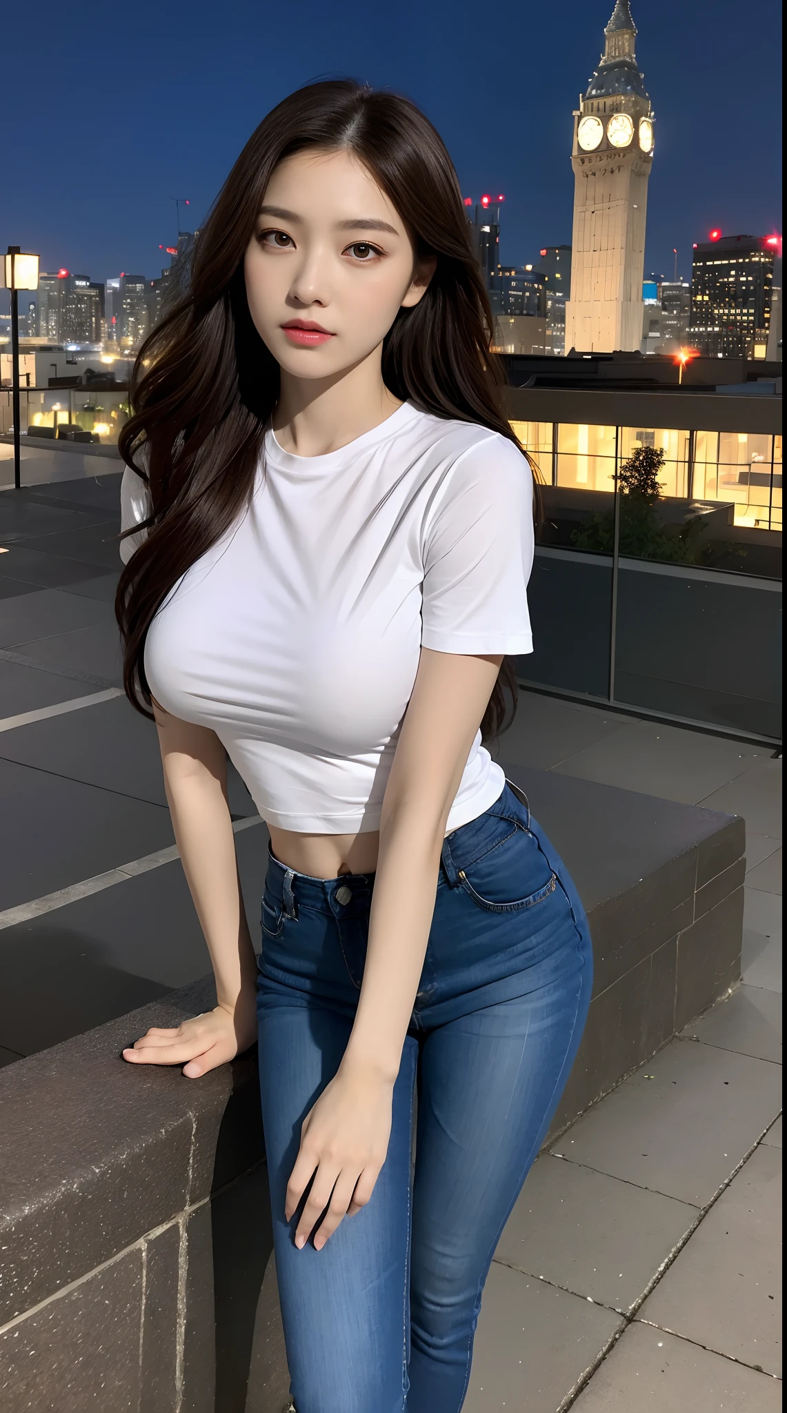 ((obra maestra, mejor calidad, ultra detallado, Ultra HD, Fotorrealista, cinematographic)), (close-up rear camera shot), (sensual pose), (((cuerpo entero))) (Mujer seductora y voluptuosa parecida a Betty Flistone, cabello negro cabello corto, slightly curved at the end of the hair wears a tight blouse, cinturon color negro ajustado a la cintura, beige skinny jeans, piernas gruesas, (((gran culo))) medias de color amarilla, zapatillas tipo Nike color blancos