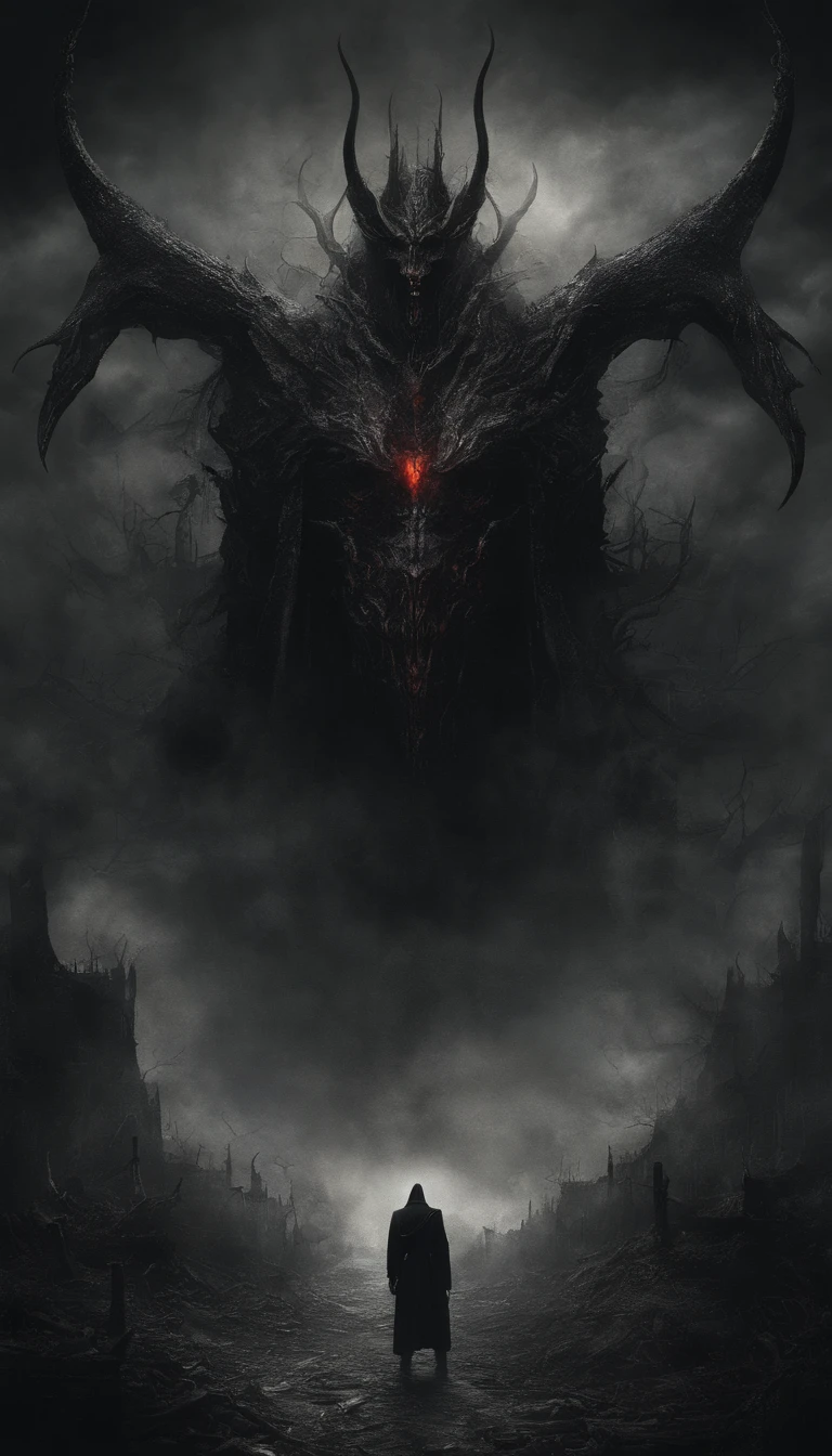 (Best quality,A high resolution:1.2),(Dark,menacing:1.1),(sinister:1.1),(Devil,satan,Lucifer:1.1),(The demons:1.1),(Ominous,Foreboding:1.1),(Powerful figure:1.1),(Red glowing eyes,Sharp teeth:1.1),(Black wings,Thick,Tattered:1.1),(Hell landscape:1.1),(Fire,brimstone:1.1),(Threatening atmosphere:1.1),(Dark shadows,Menacing presence:1.1),(Ominous clouds,Stormy sky:1.1),(Gloomy,Unforgettable mood:1.1),(Ominous aura,evil energy:1.1),(Dark aura,Smoke:1.1),(intense heat,fiery flames:1.1),(Surreal,Nightmarish vision:1.1),(Prophecy of the book of Revelation:1.1),(Twisted horns,Blazing Crown:1.1),(Ominous whisper,Evil laughter:1.1),(Screams of torment,Echoing cries:1.1),(Ominous symbols,Ancient runes:1.1),(Mystical Artifacts,Shadow artifacts:1.1),(Hell Rituals,Ritual sacrifices:1.1),(Demon Servant，,Dark creatures:1.1),(Desolate,barren wasteland:1.1),(Academy of Souls,Tormented souls:1.1),(Eternal curse,Desperate life:1.1),(The destruction of the end of the world,The world is in chaos:1.1),(Malicious intent,The embodiment of darkness:1.1),(A gateway to the underworld,Nightmare realm:1.1),(funk,terroral:sankta].