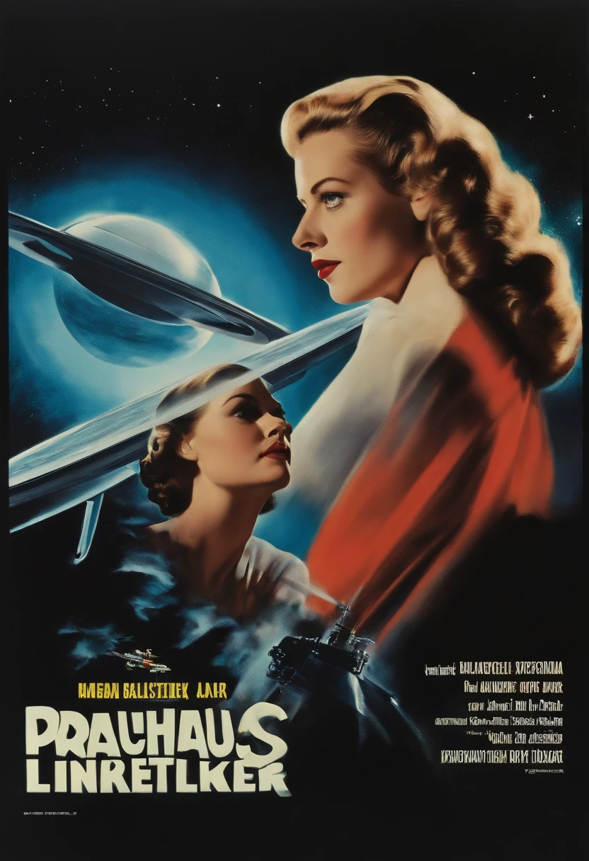 master part, best quality, 1girl, Cartaz do filme Space Thriller, Bauhaus, Formas, Linhas, abstrair