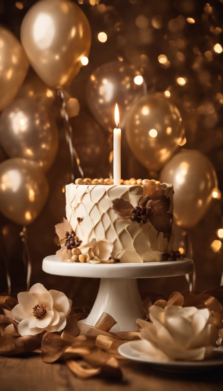 birthday photography wallpaper, cream and brown tones, Modern design