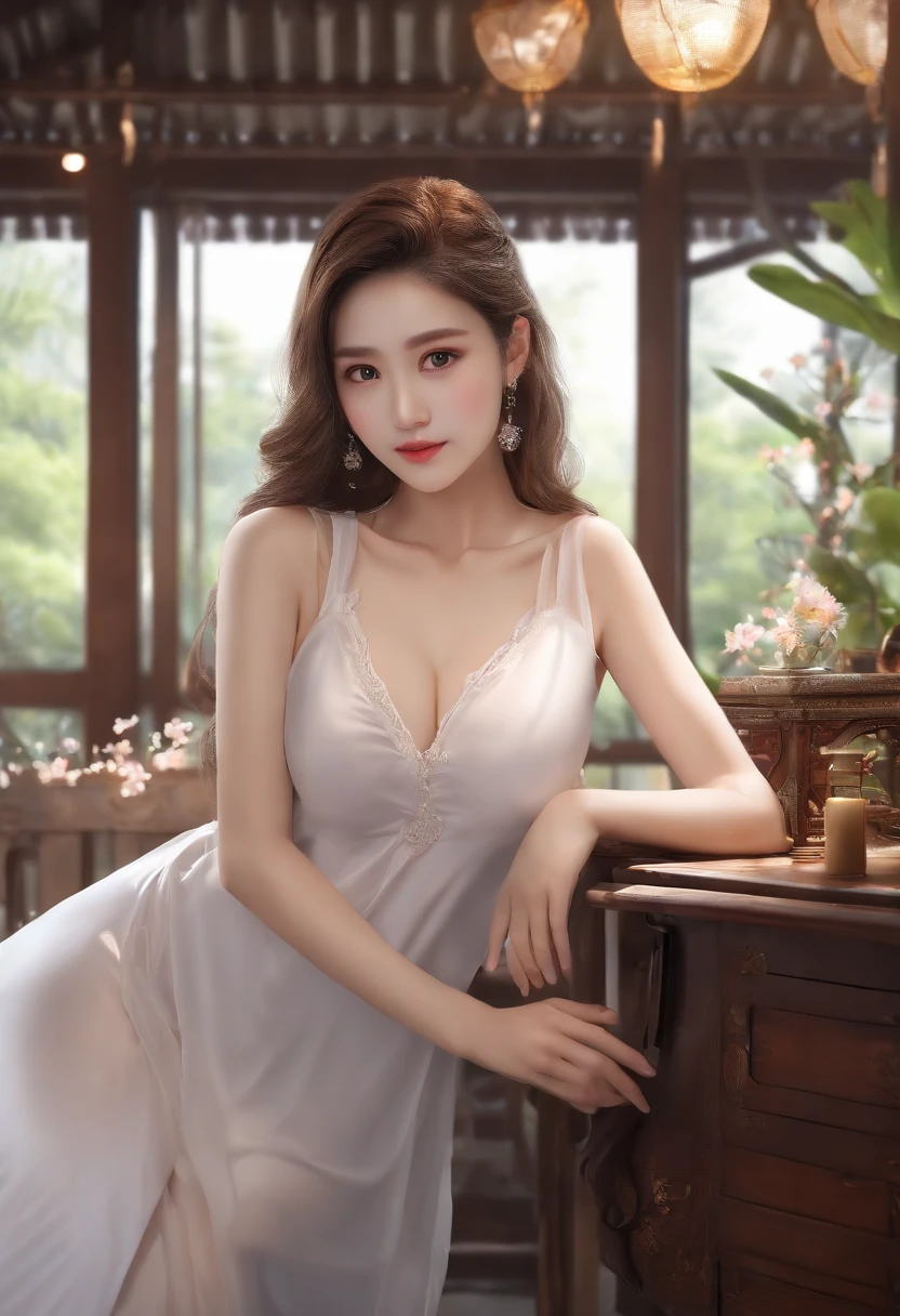 (Masterpiece:1.4),(Best quality:1.4),超高分辨率,((Detailed facial features)),hdr,8K resolution,The student girl is naked and wears no bra，Bare breasts，I don't wear underwear underneath and expose it