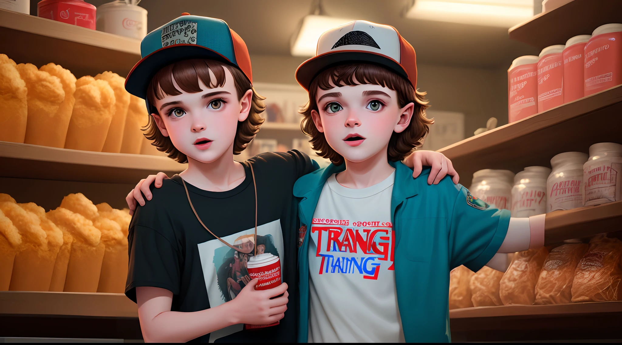 Steve Harrington (stranger things)
And Lucas Parker (Goosebumps 2023) hanging out