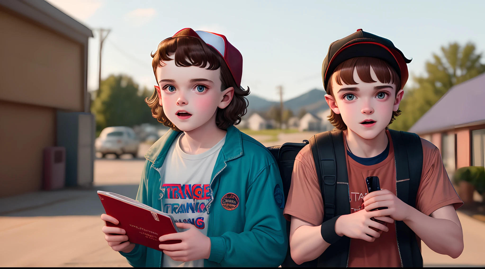 Steve Harrington (stranger things)
And Lucas Parker (Goosebumps 2023) hanging out