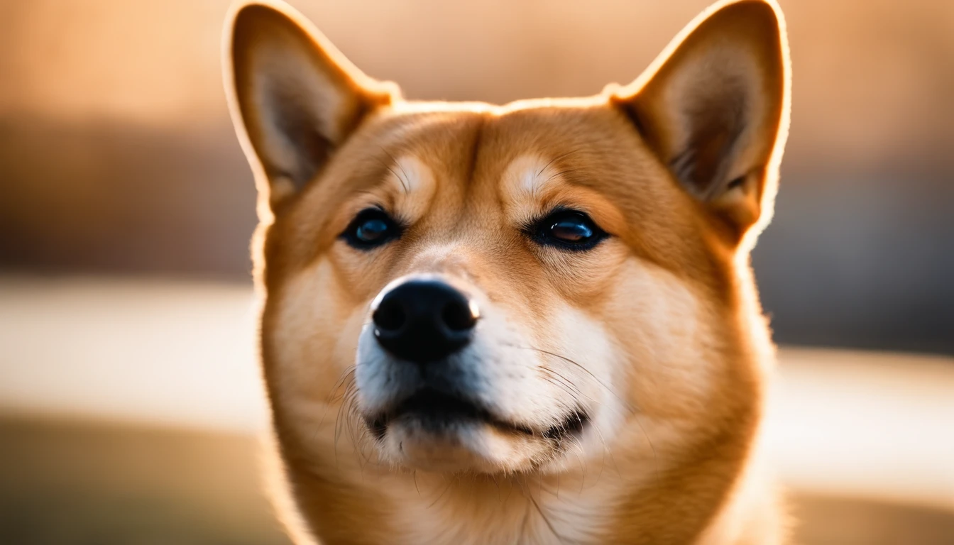 Smiling Shiba Inu looking straight ahead