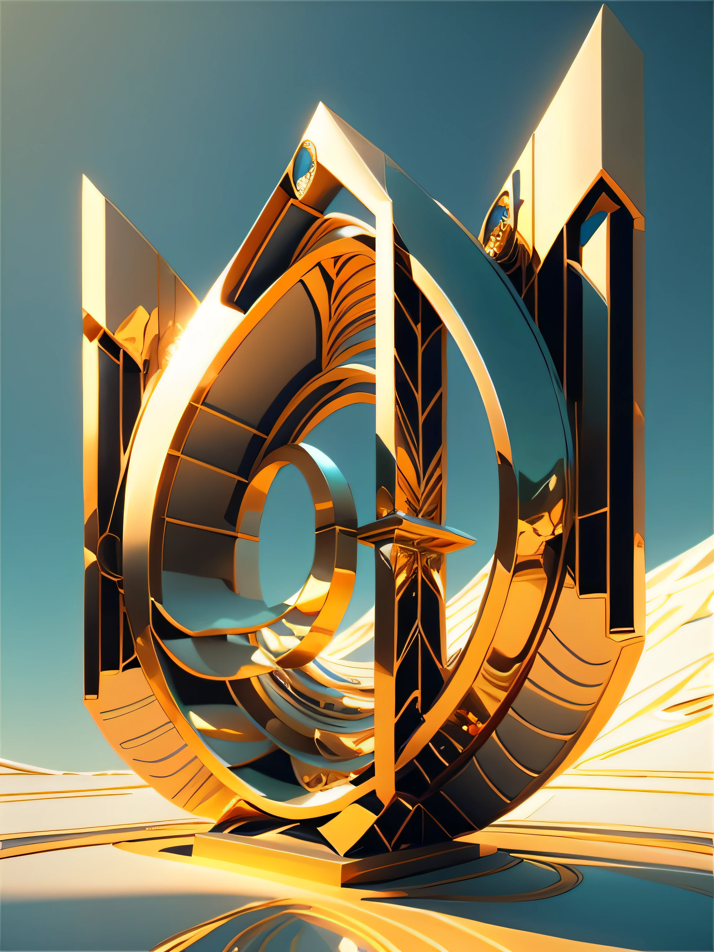 a close up of a gold and white futuristic title with the name FOMU disney style. art deco, c 4 d ", c 4 d style, cinema 4 d art, geometric art deco, rendered in cinema4d, rendered in cinema 4 d, award winning. disney style, central symmetrical composition, new song cover, cinema4d render, cinema 4d render