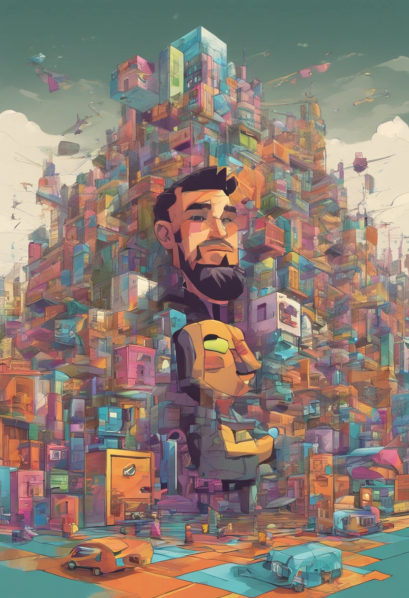 (Márcio milhoratti's profile photo ),(melhor pose),(best angle), (better expression), Eduardo Kobra acolchoamento ,multidimensional geometric wall PORTRAIT, arte, Chibi,Yang08k, lindo, Colouring,