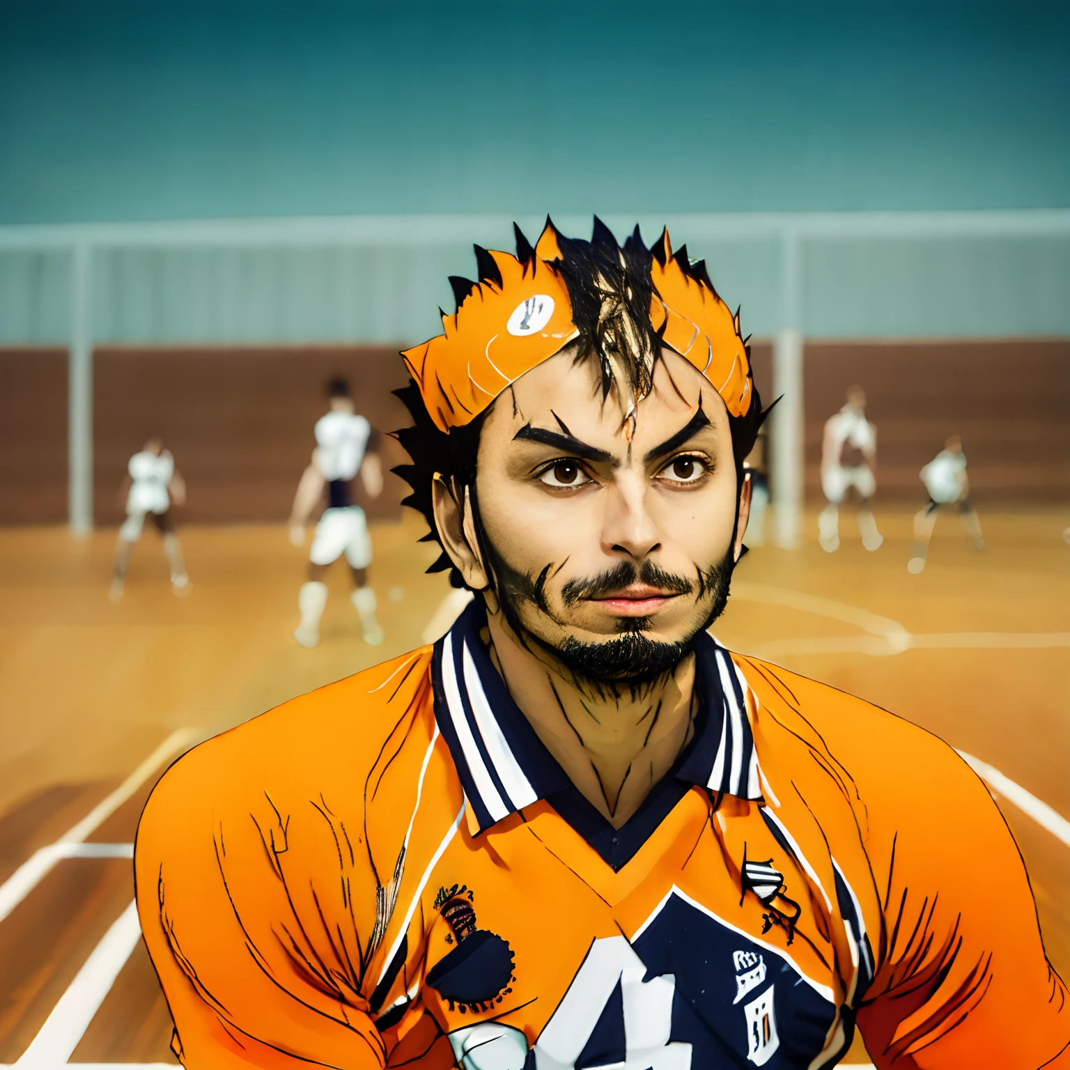 There's a young man standing on a soccer field with a soccer ball, vestindo uniforme de futebol escolar, jogador de futebol, Retrato no meio da foto, Asher Duran, jogar futebol, Estilo Mohamed Chahin, mateus 9 5, inspirado em Leo Valledor, daniel mirante, jogador de futebol, Pose frontal, inspirado em Oswaldo Viteri, caio santos
