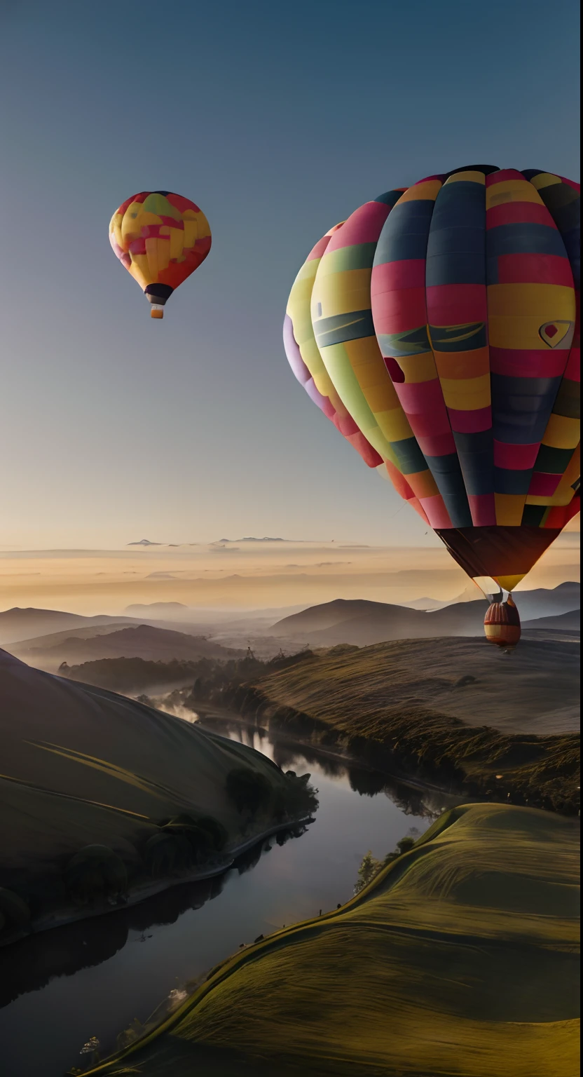 (Best quality,4K,8K,A high resolution,Masterpiece:1.2), Ultra-detailed, Realistic:1.37, Vivid colors, hdr, (A luxury hot air balloon floating in the sky:1.5), Golden glow, enchanting landscape, mind-blowing views, Intricate details, Charming sunsets, Whimsical clouds, The ground is a calm lake and gorgeous castle,Panoramic view, Dreamlike atmosphere, Gentle breeze, Picturesque background, magnificent design, Milky white tone, prime time, peaceful horizon, tranquil ambiance